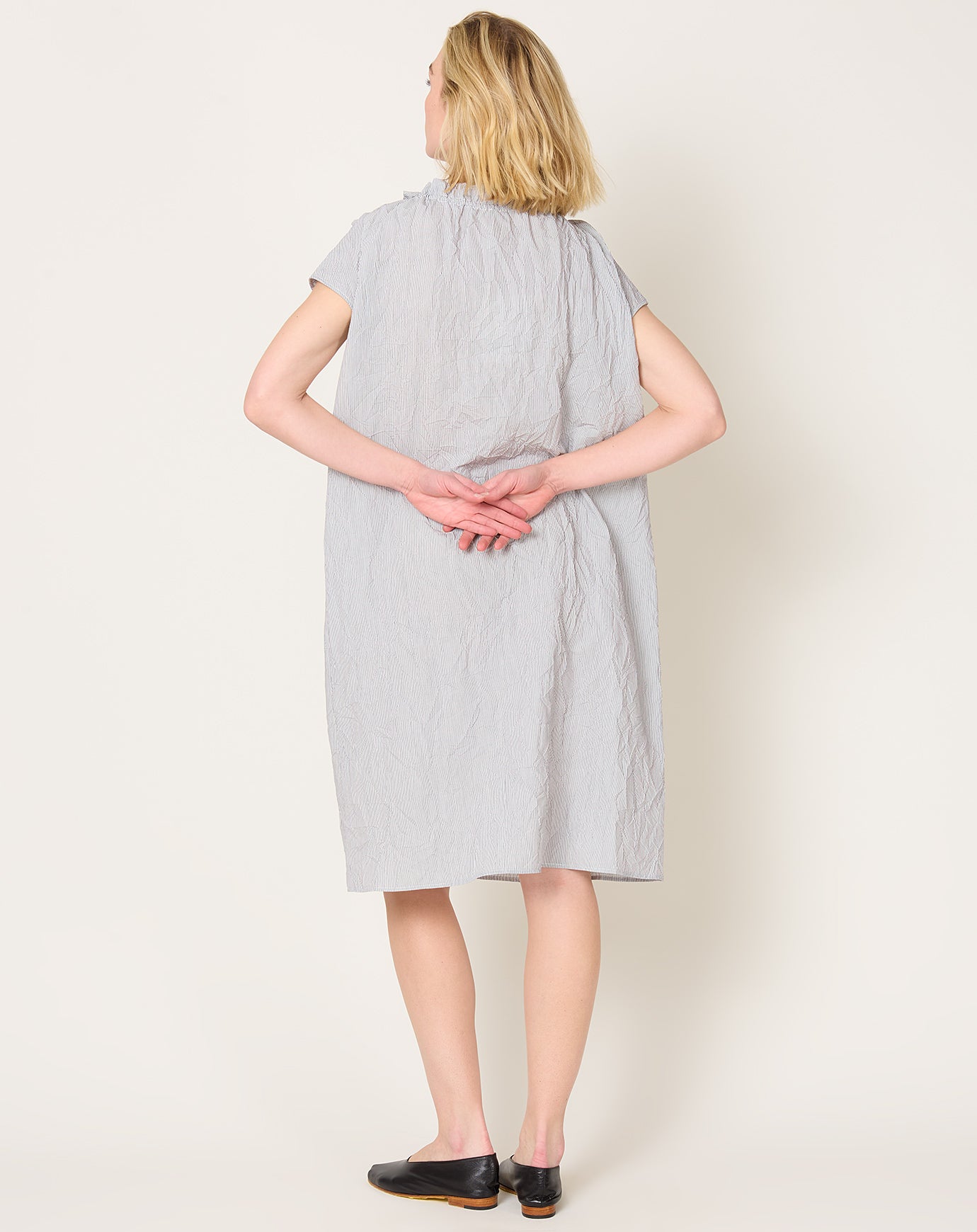 apuntob Crinkle Taffeta Dress in Abyss Stripe