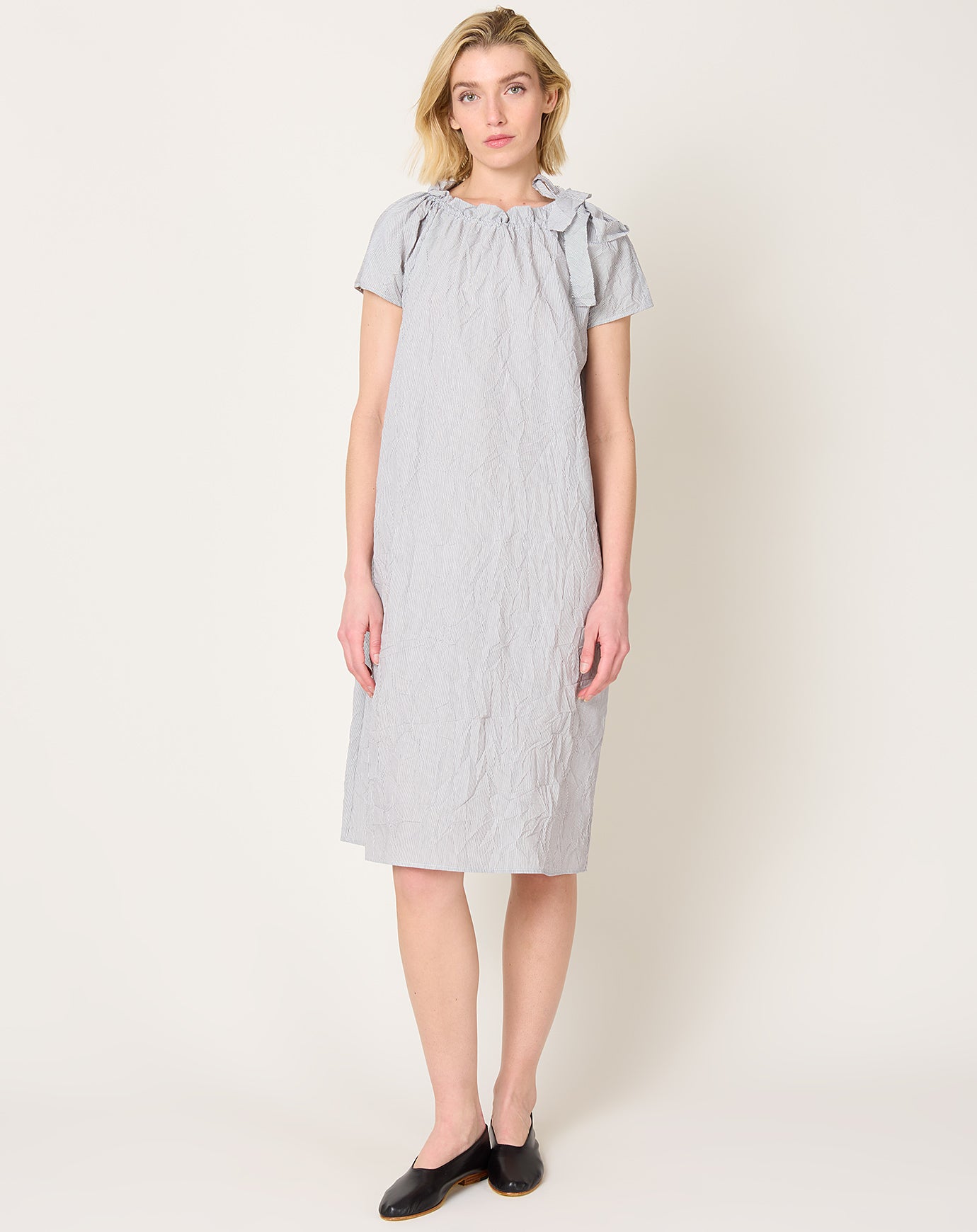 apuntob Crinkle Taffeta Dress in Abyss Stripe