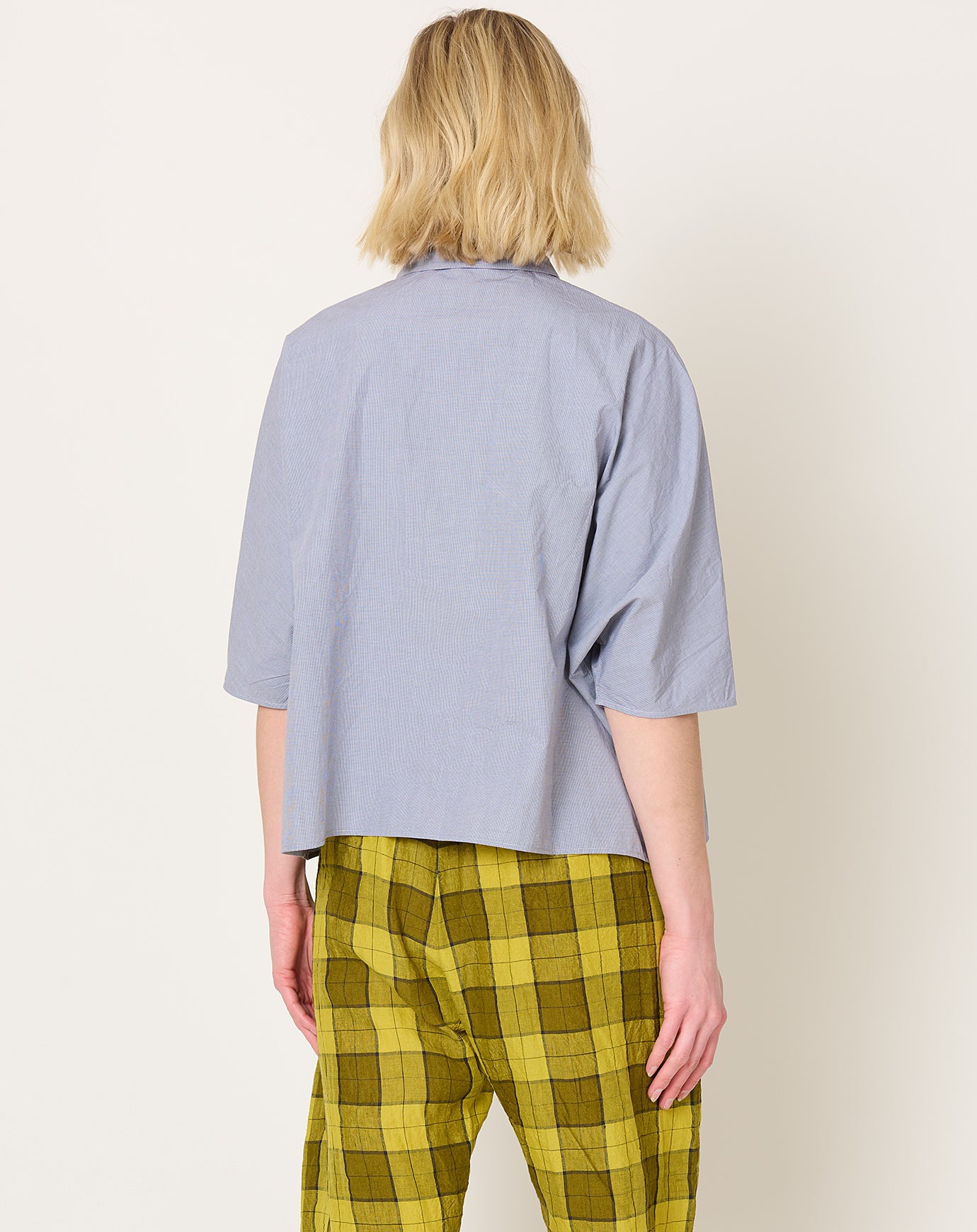 apuntob Micro Vichy Shirt in Black Sesame