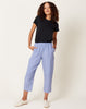 apuntob Crinkled Linen Tapered Trouser in Sugar Blue