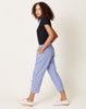 apuntob Crinkled Linen Tapered Trouser in Sugar Blue