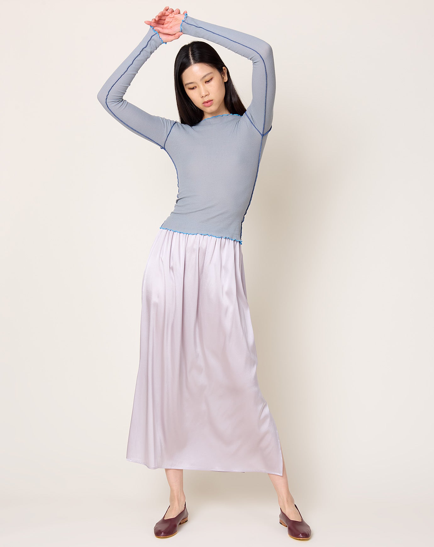 Baserange City Skirt in Blue Silver