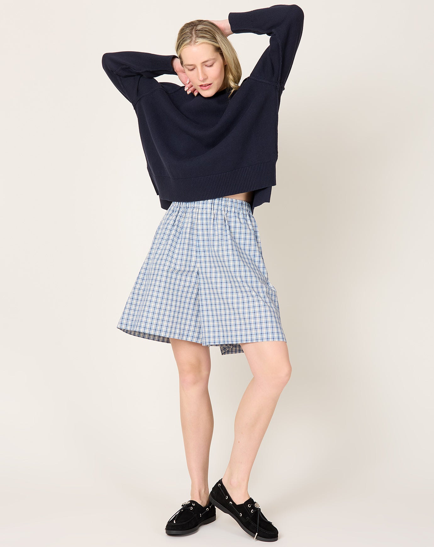 Baserange Claude Short in Blue Check