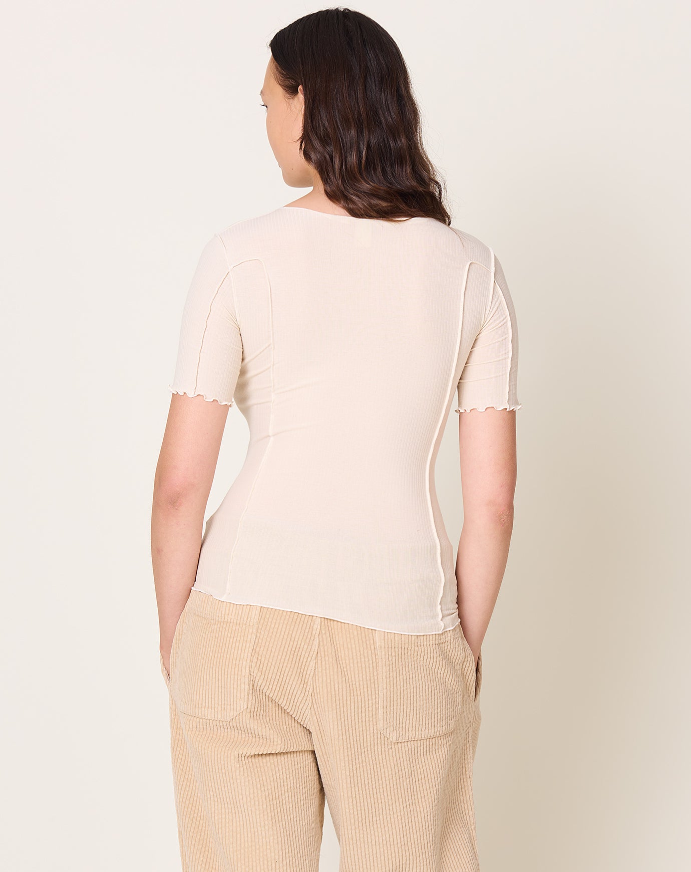 Baserange Omato 3/4 Tee Shirt in Off White