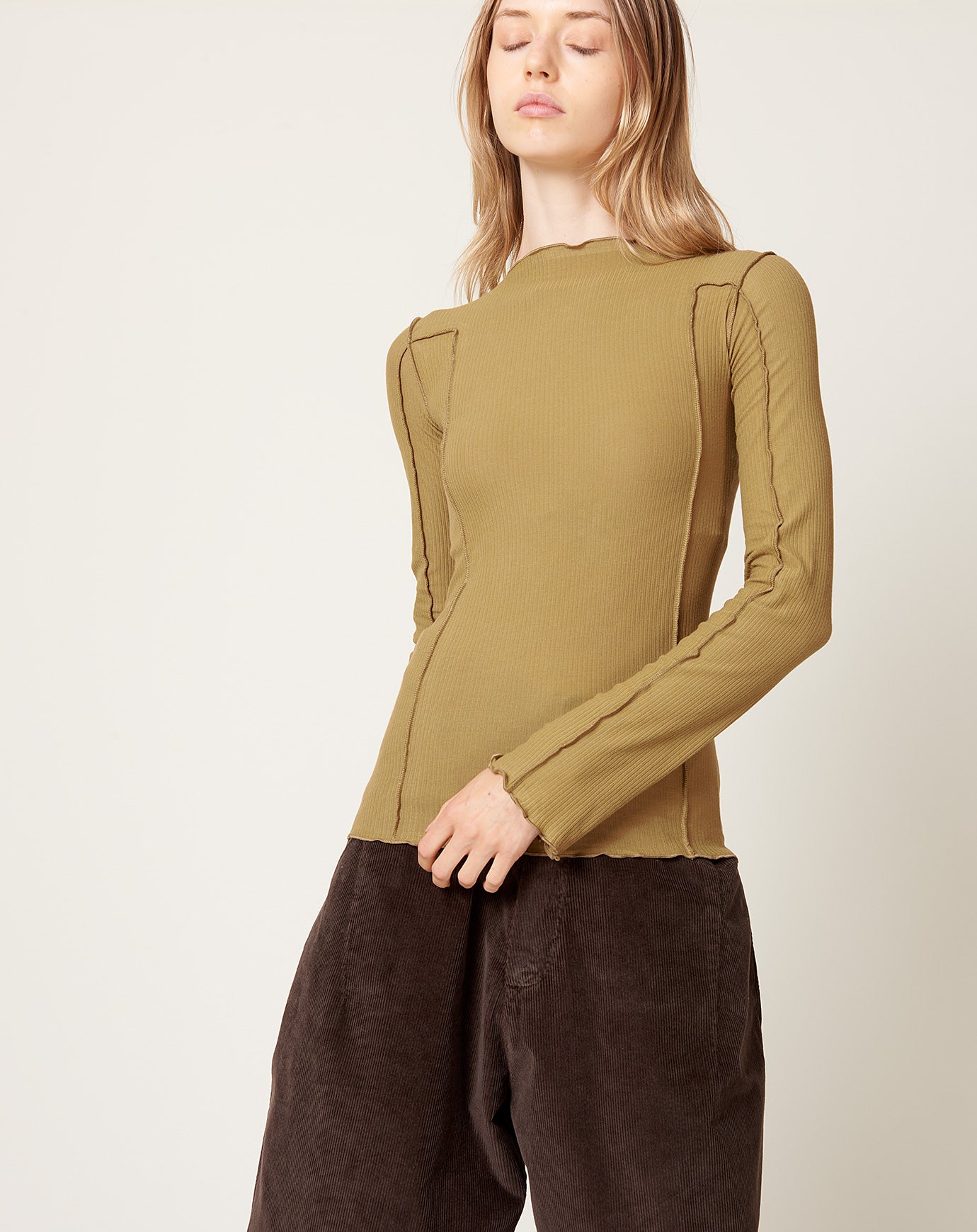 Baserange Omato Longsleeve in Jade Brown