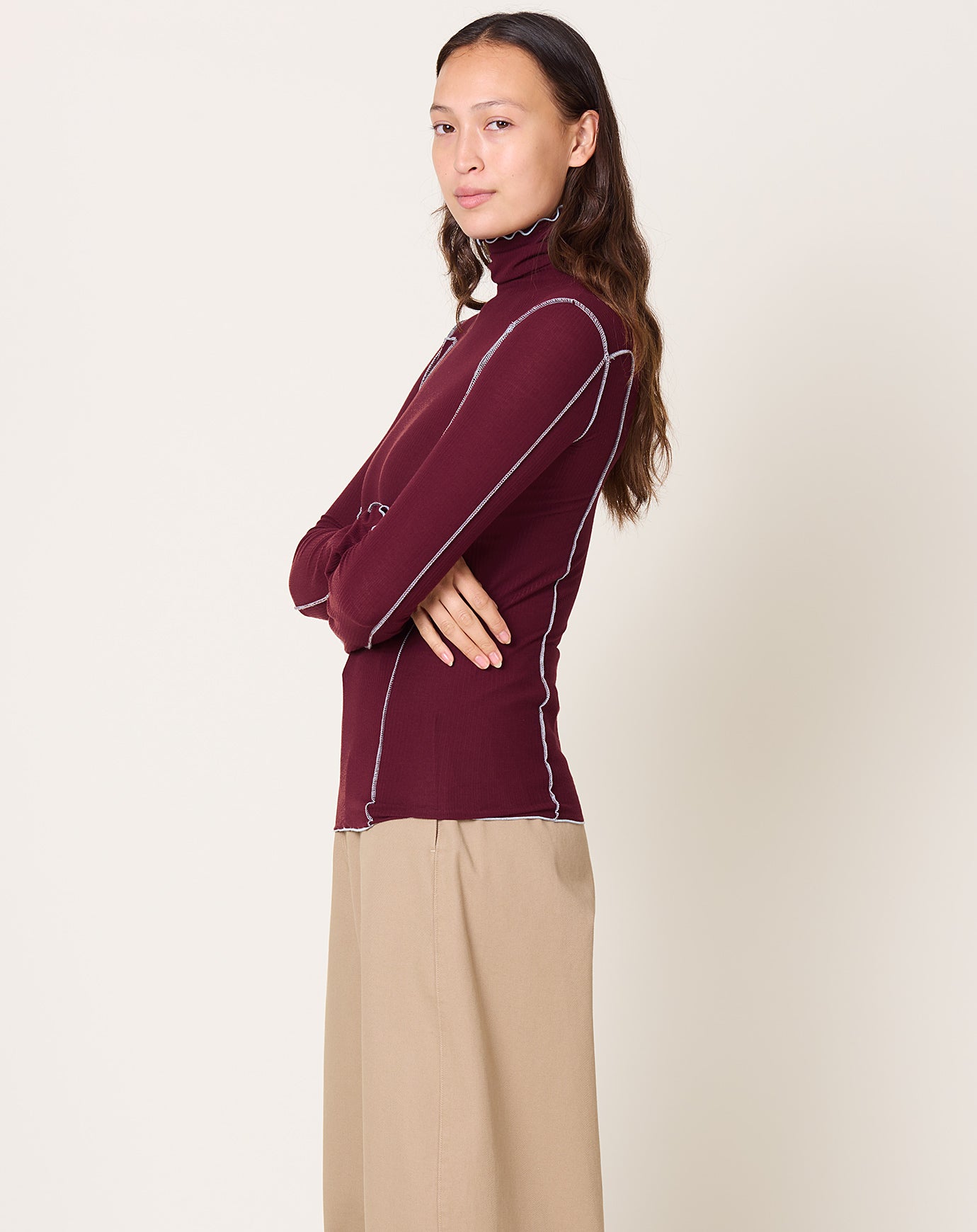 Baserange Omato Turtleneck in Nara Red