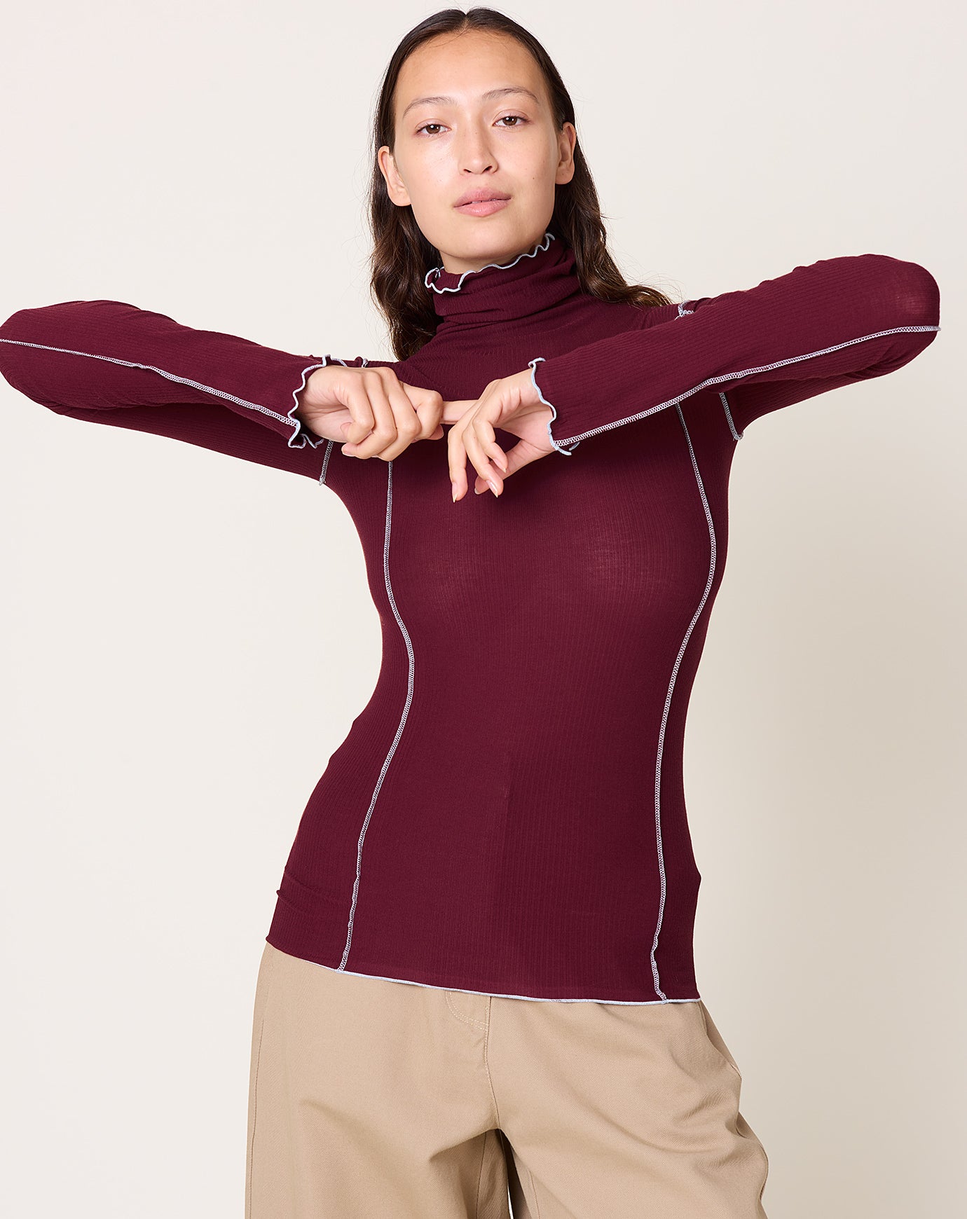 Baserange Omato Turtleneck in Nara Red