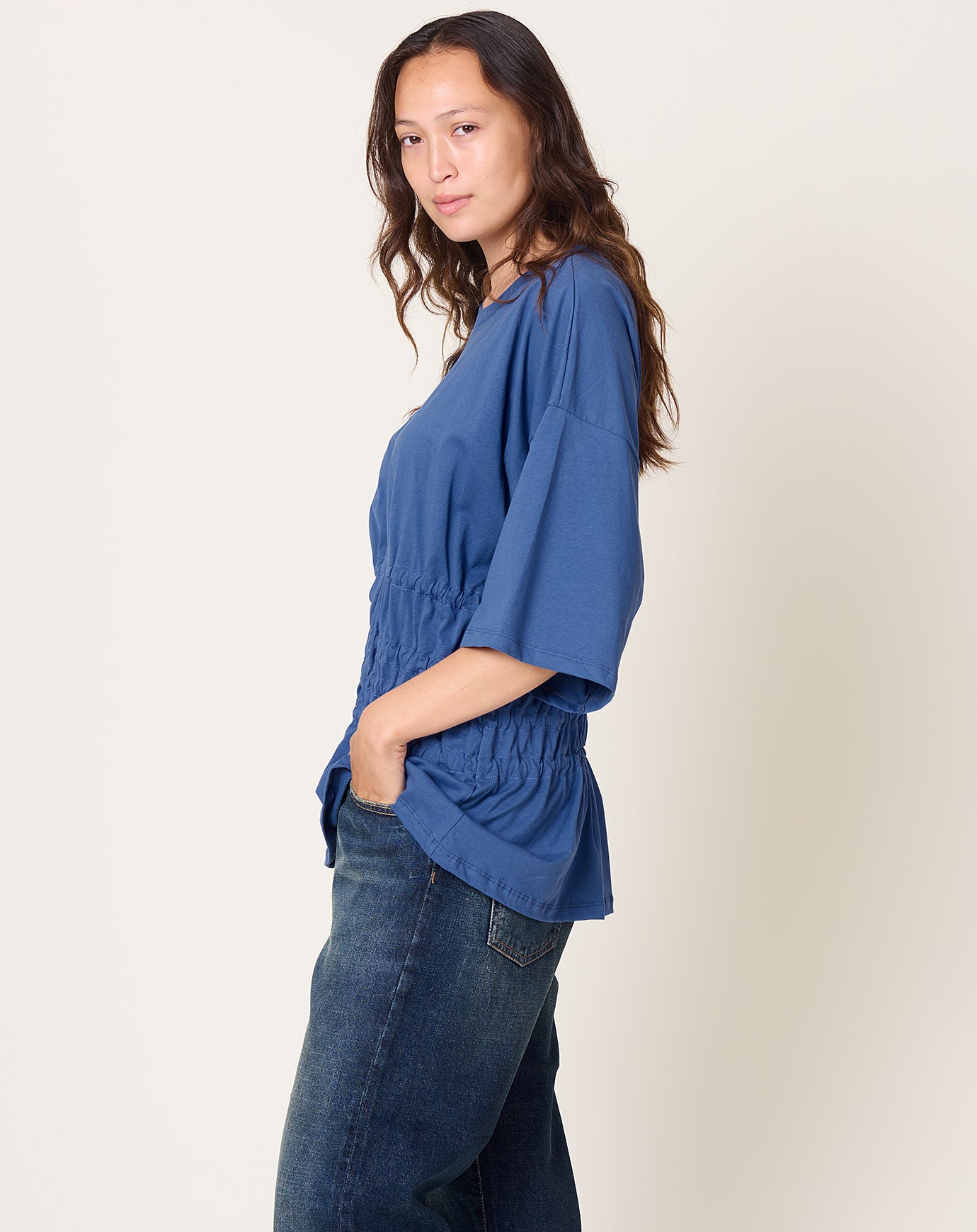 Baserange Rezi Tee in Finch Blue