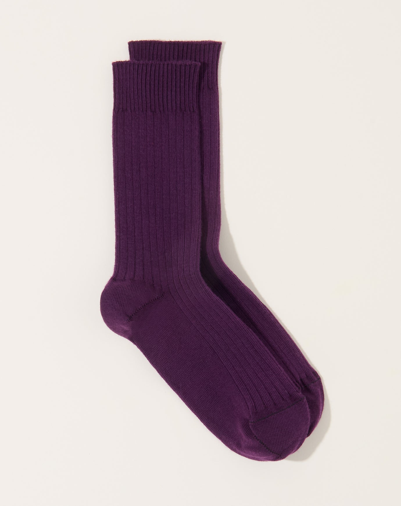 Baserange Rib Overankle Socks in Gesso Purple