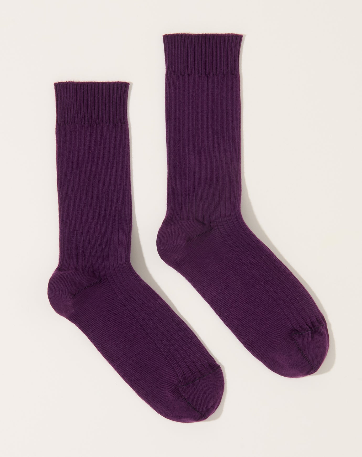 Baserange Rib Overankle Socks in Gesso Purple
