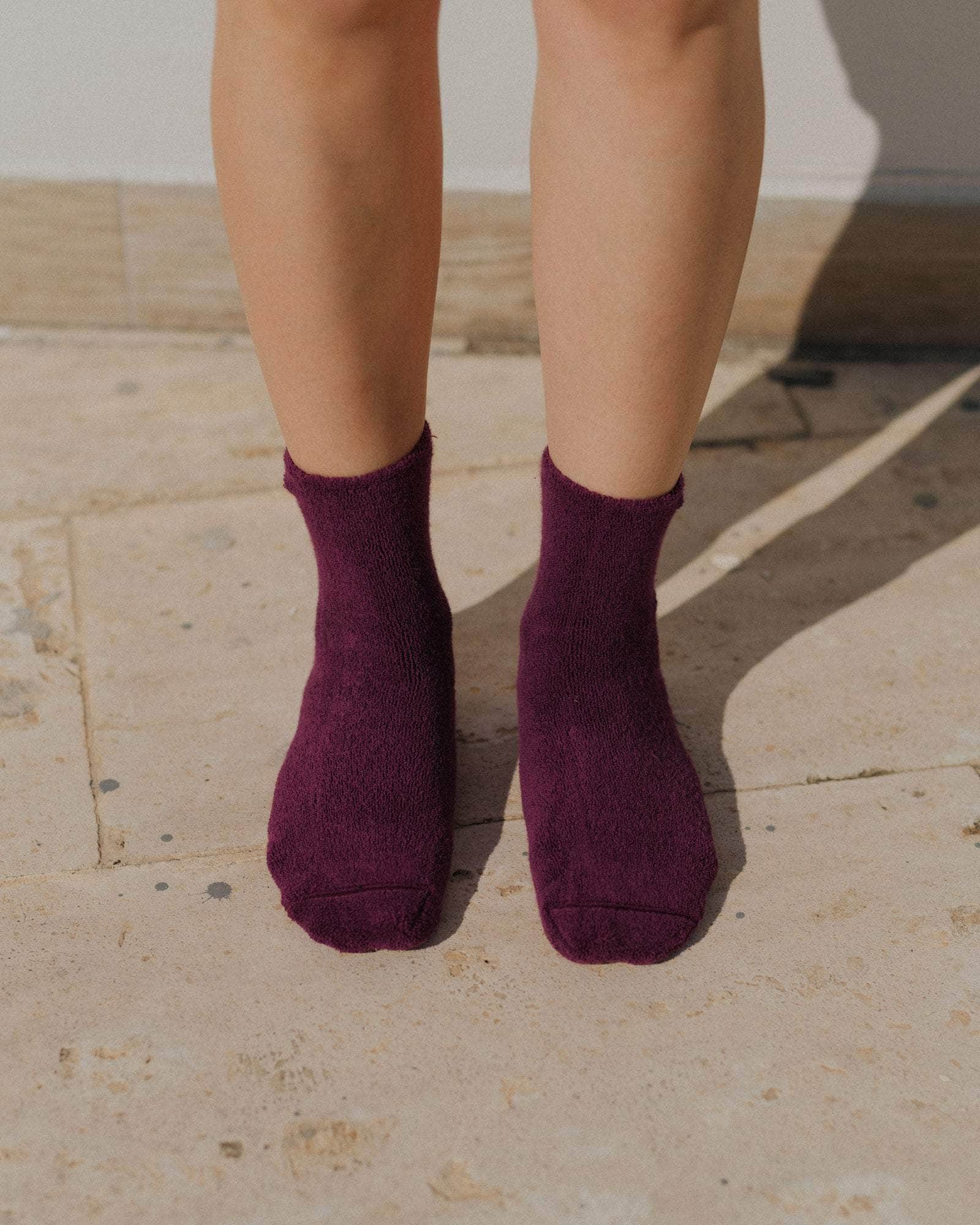 Baserange Buckle Overankle Socks in Gesso Purple