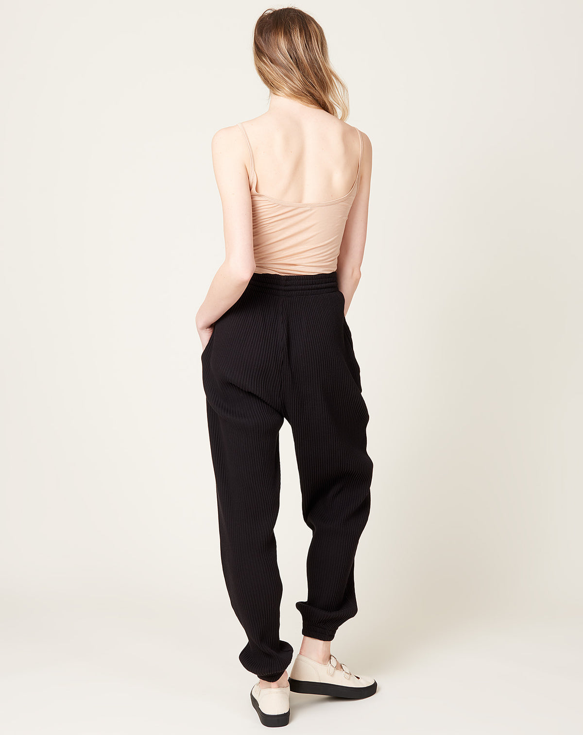 Sweat Pants in Black Fleece Rib | Baserange | Covet + Lou | Covet + Lou
