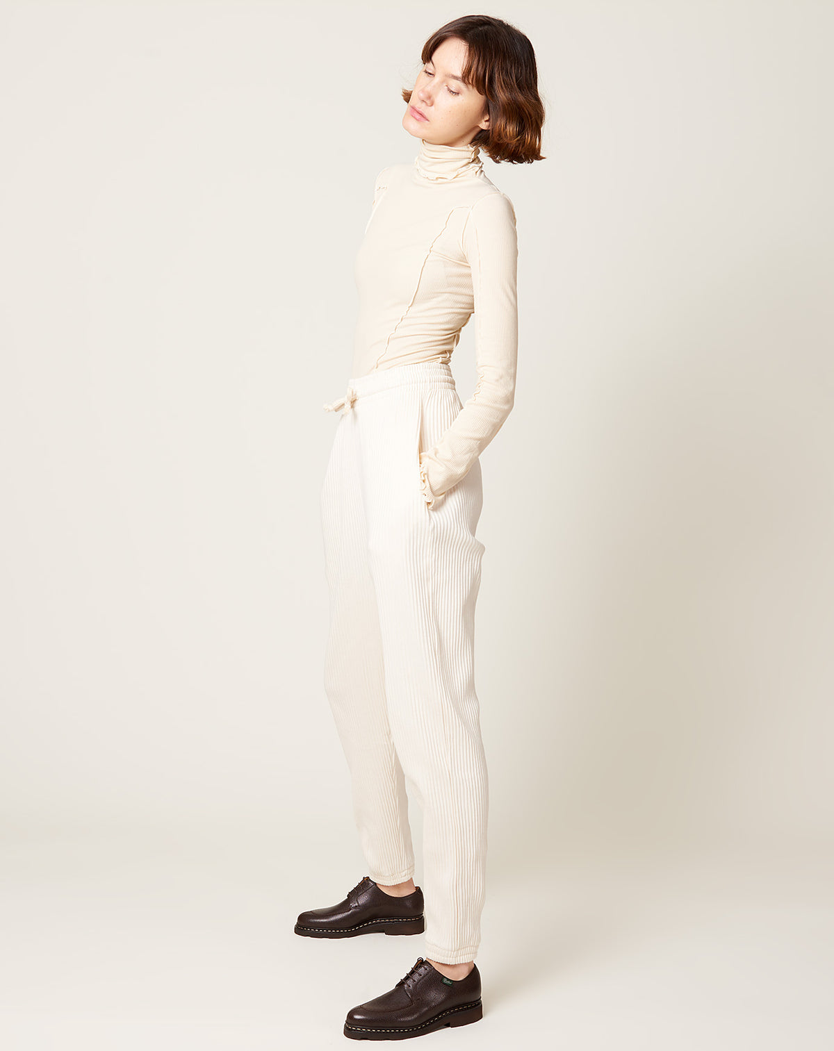 Sweat Pants in Off White Fleece Rib | Baserange | Covet + Lou | Covet + Lou