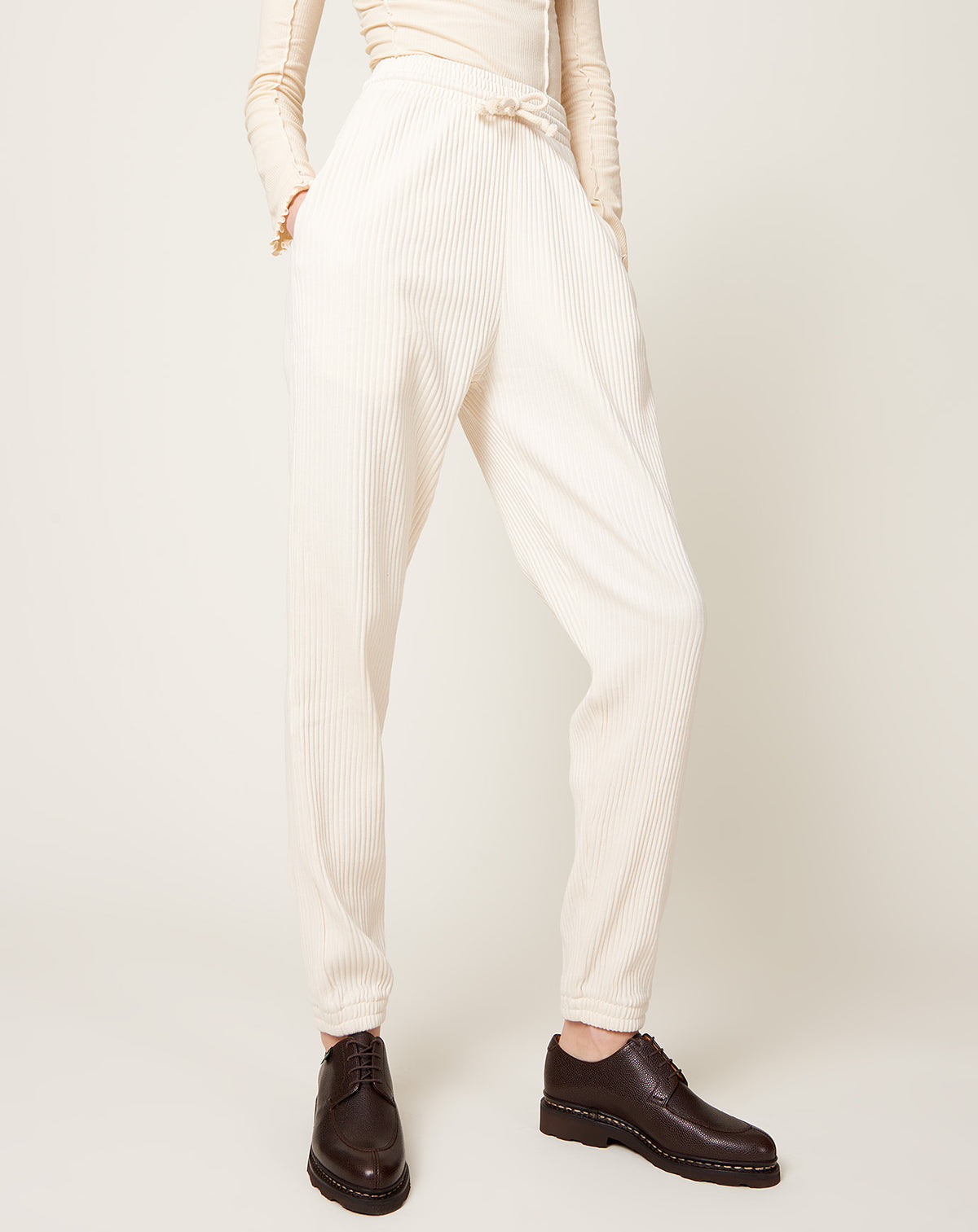 Sweat Pants in Off White Fleece Rib | Baserange | Covet + Lou | Covet + Lou