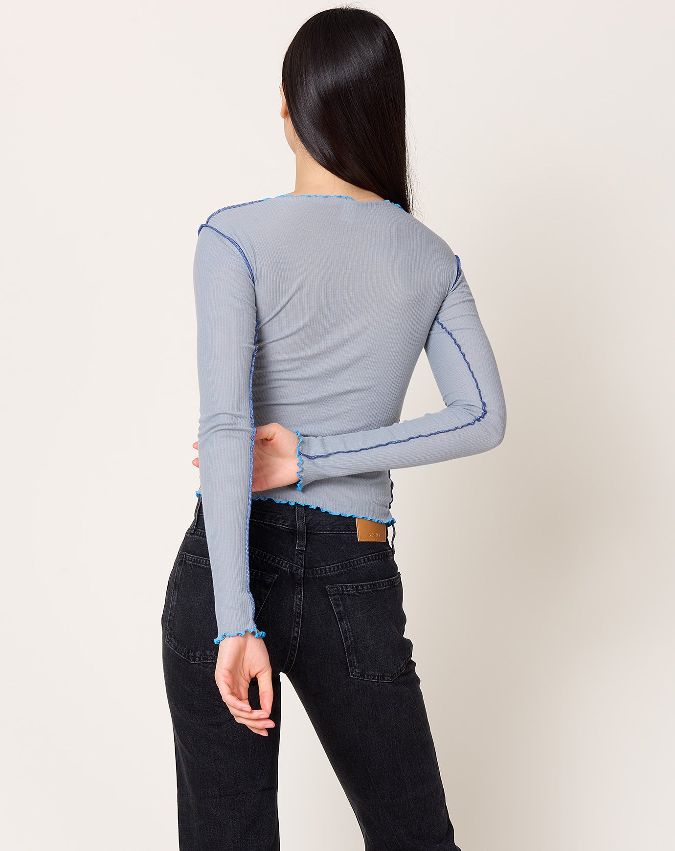 Baserange Vein Long Sleeve Tee in Bow Blue