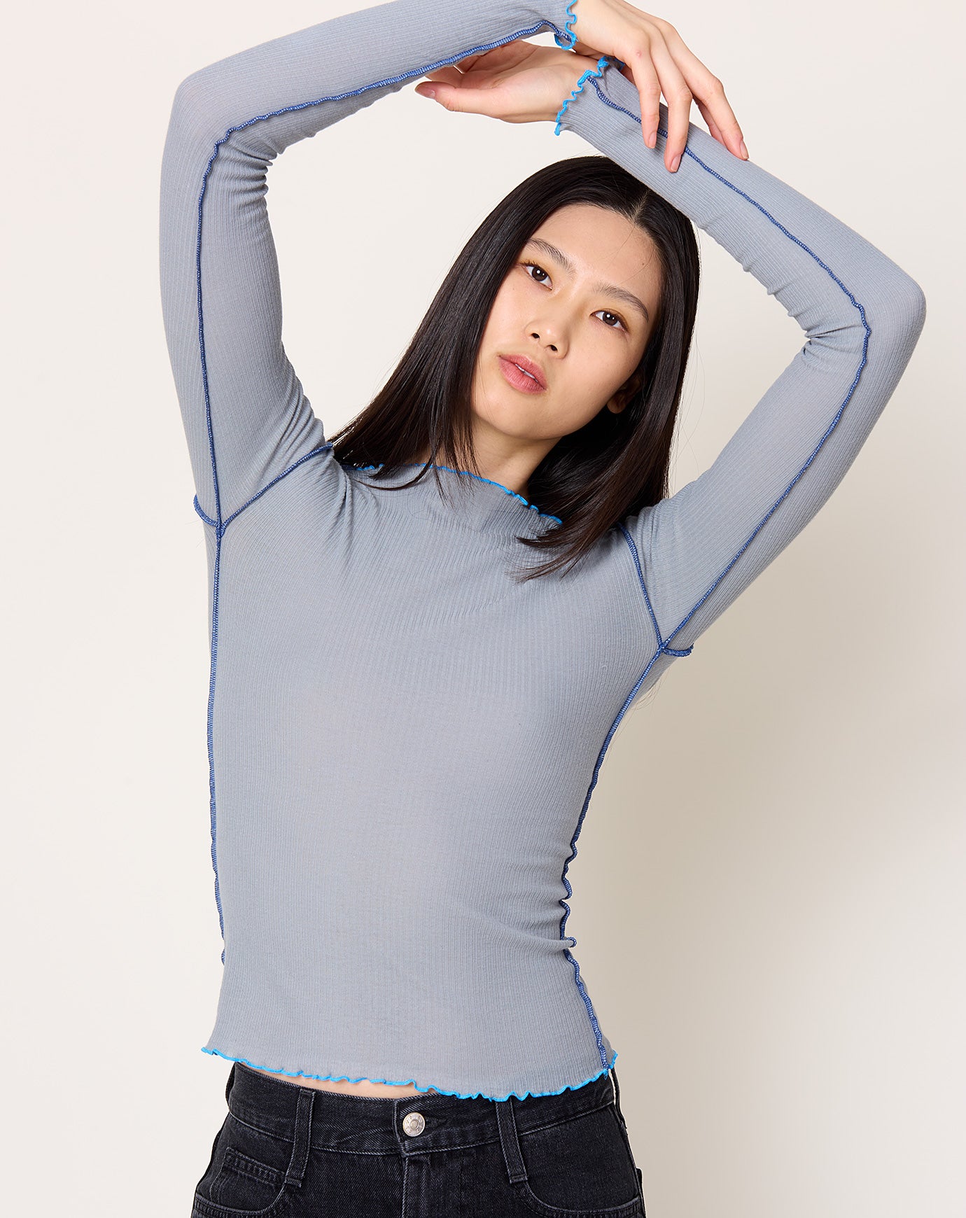 Baserange Vein Long Sleeve Tee in Bow Blue