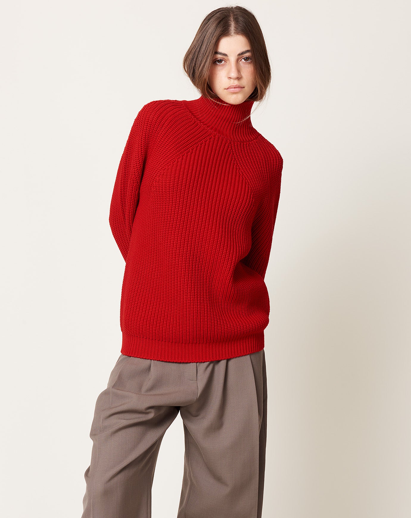 Signature Turtleneck Tunic in Ruby