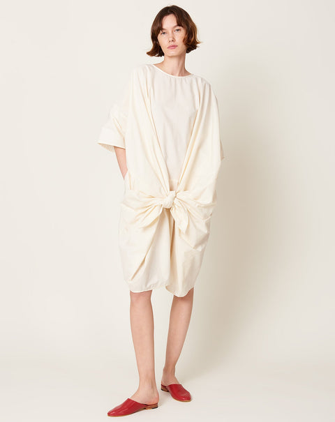 cream dress black bow in | Crane | Covet + Lou Color:WHITE/MULTI