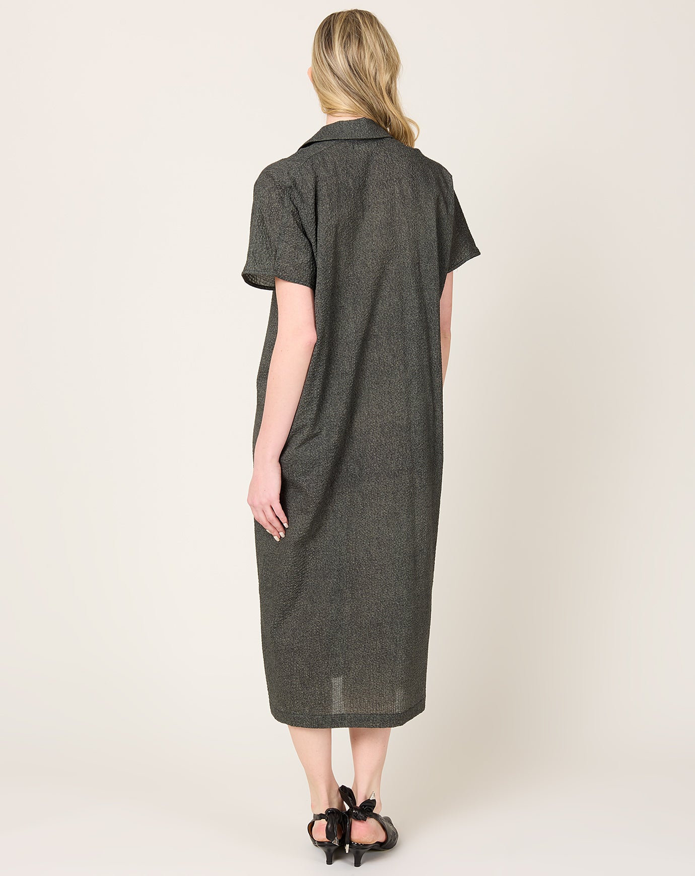 Black Crane Kite Dress in Steel