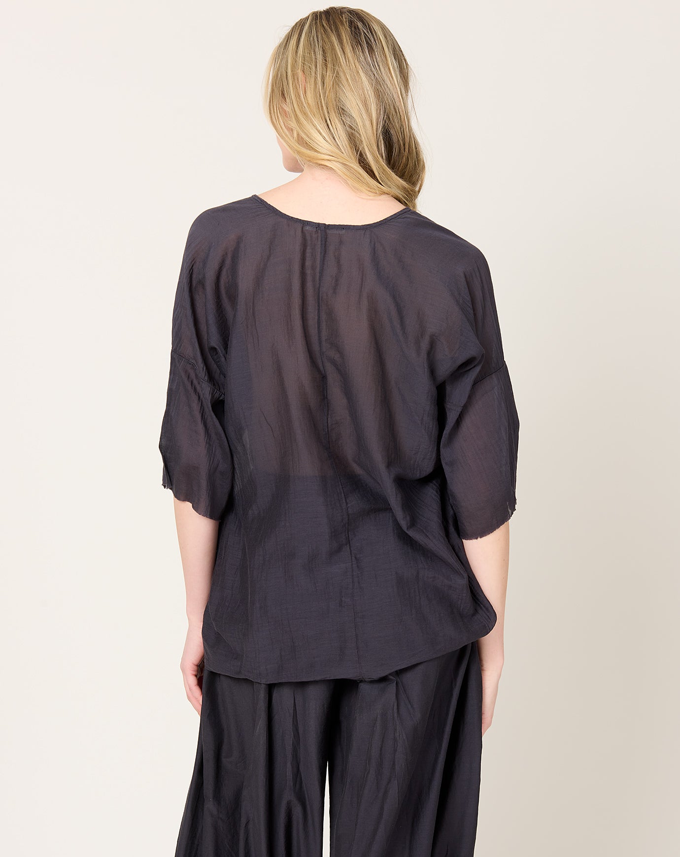 Black Crane Oversized Top in Faded Black