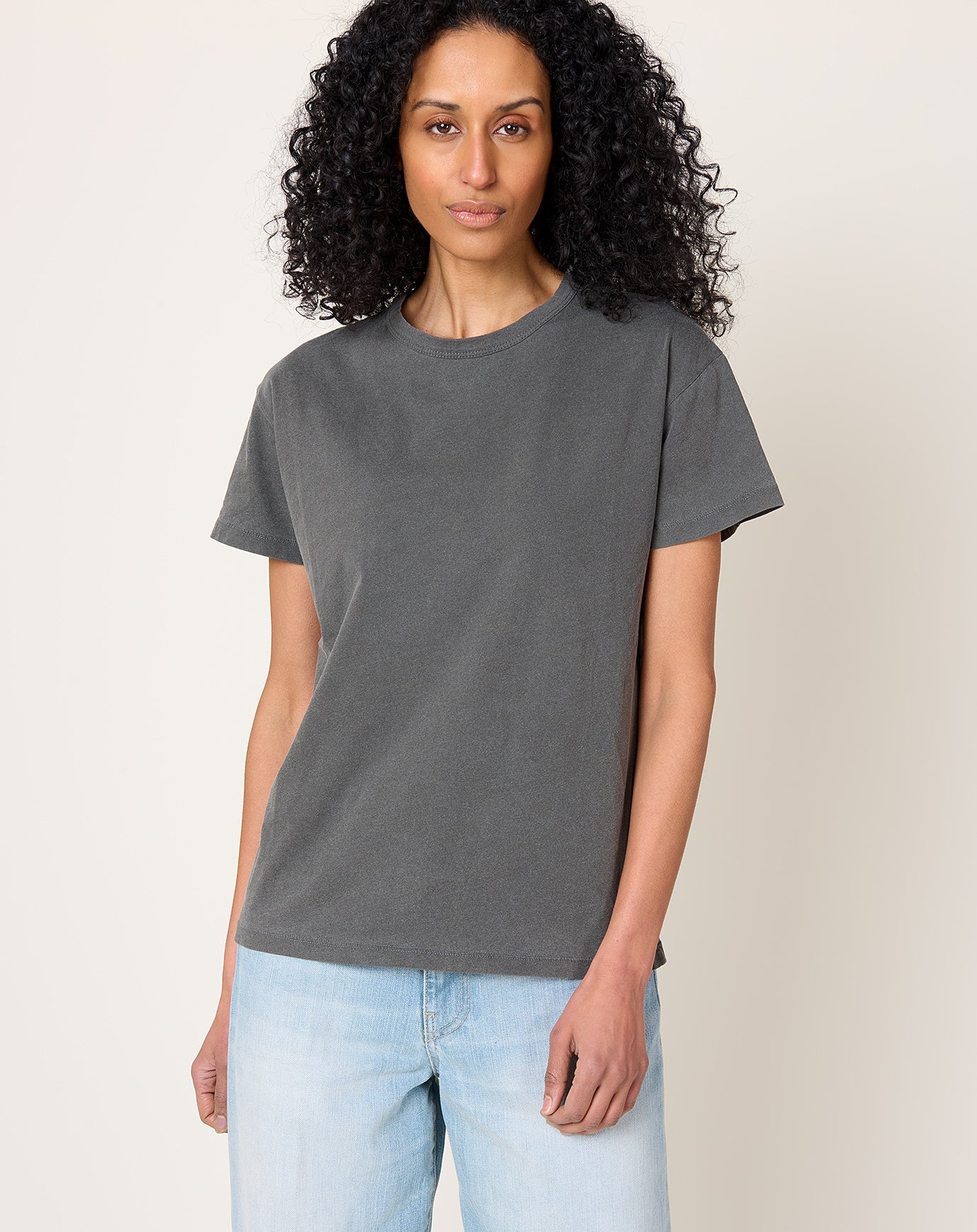 Black Crane Short Sleeve Tee in Slate