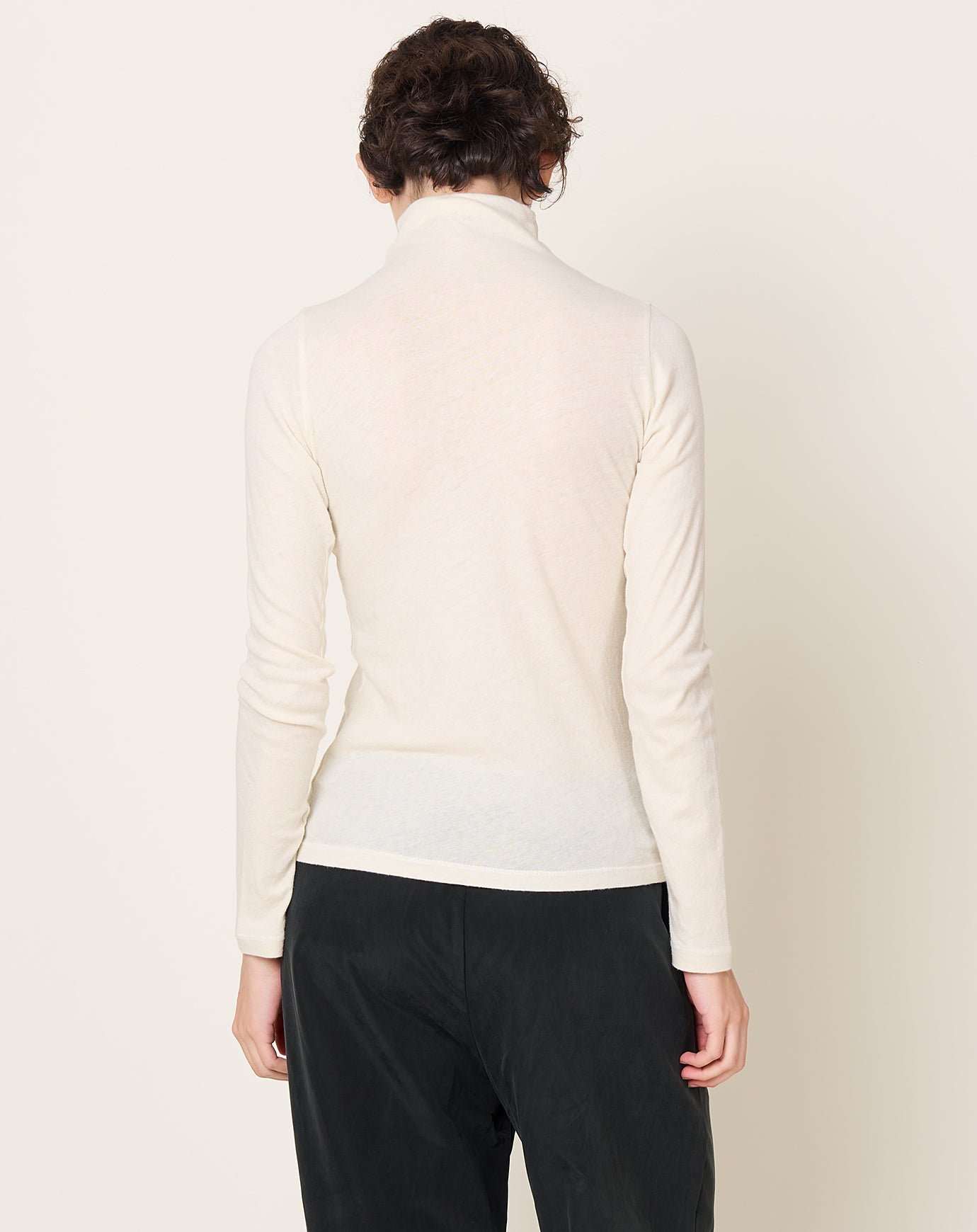 Black Crane Turtleneck Long Sleeve in Natural