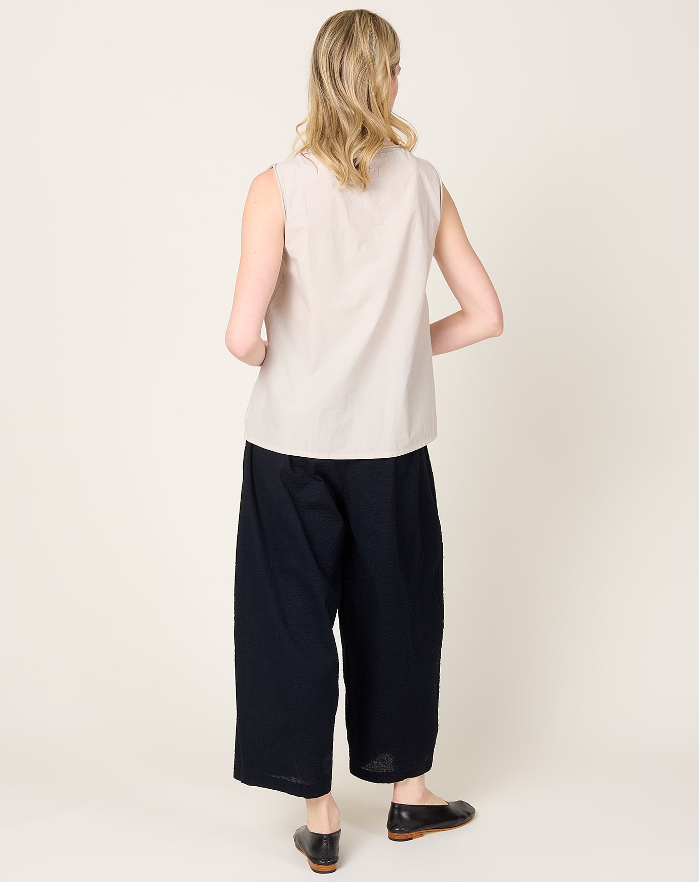 Black Crane Wide Pants in Midnight