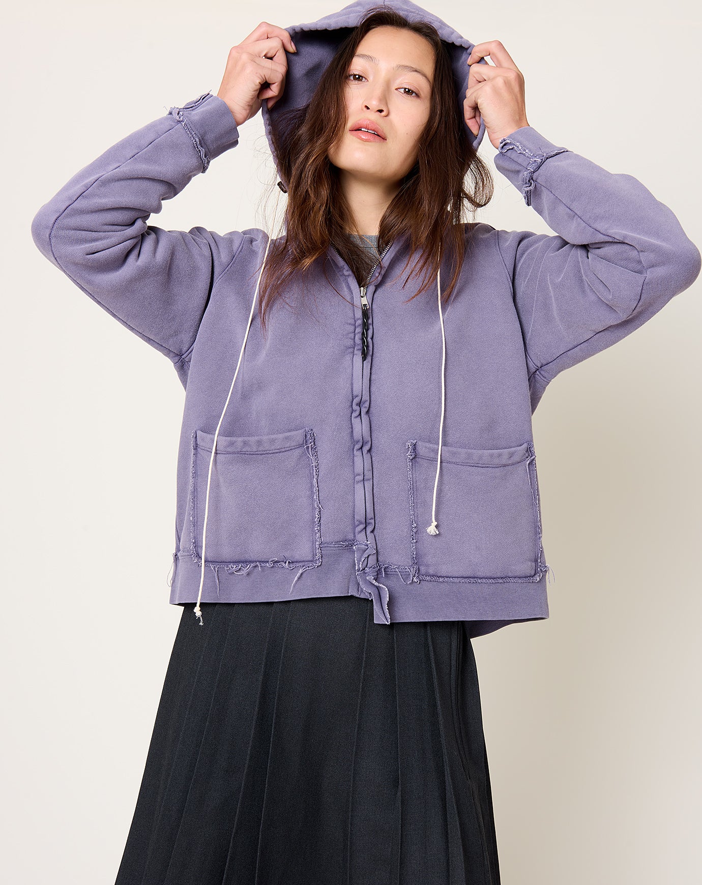 Camiel Fortgens Fitted Zip Hoodie in Dark Purple