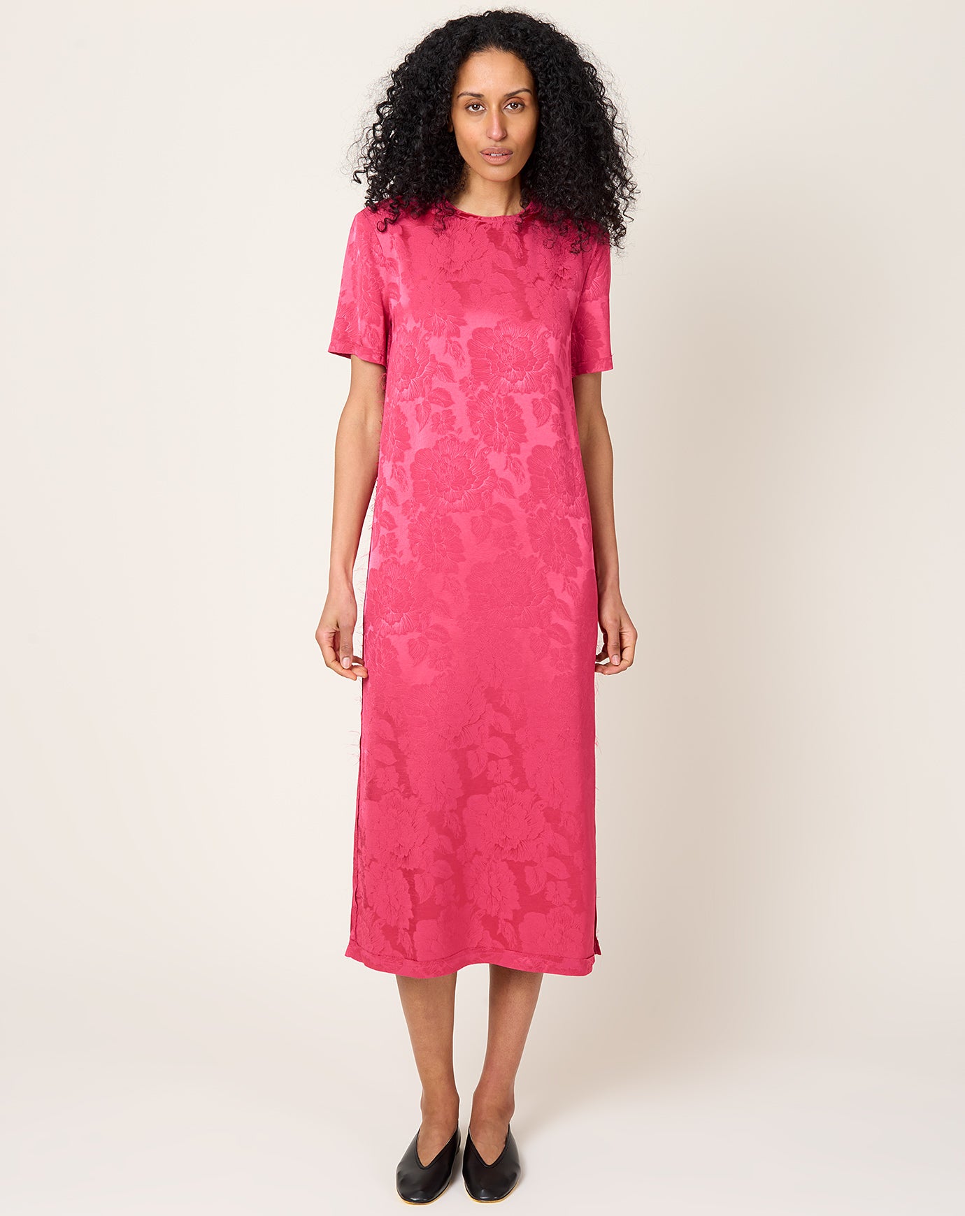 Camiel Fortgens Floral Split Dress in Pink