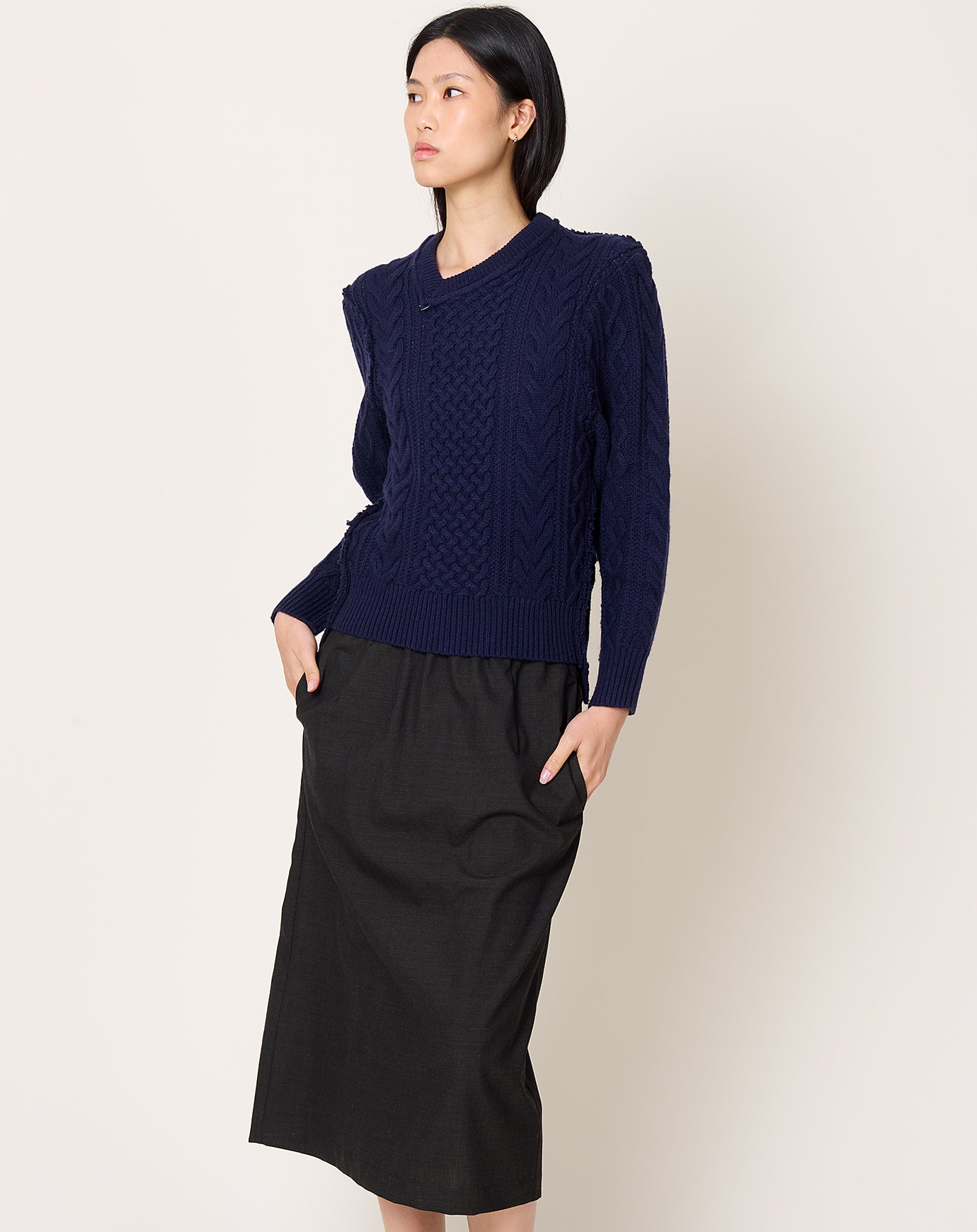 Camiel Fortgens Frankenstein Cable Knit in Navy