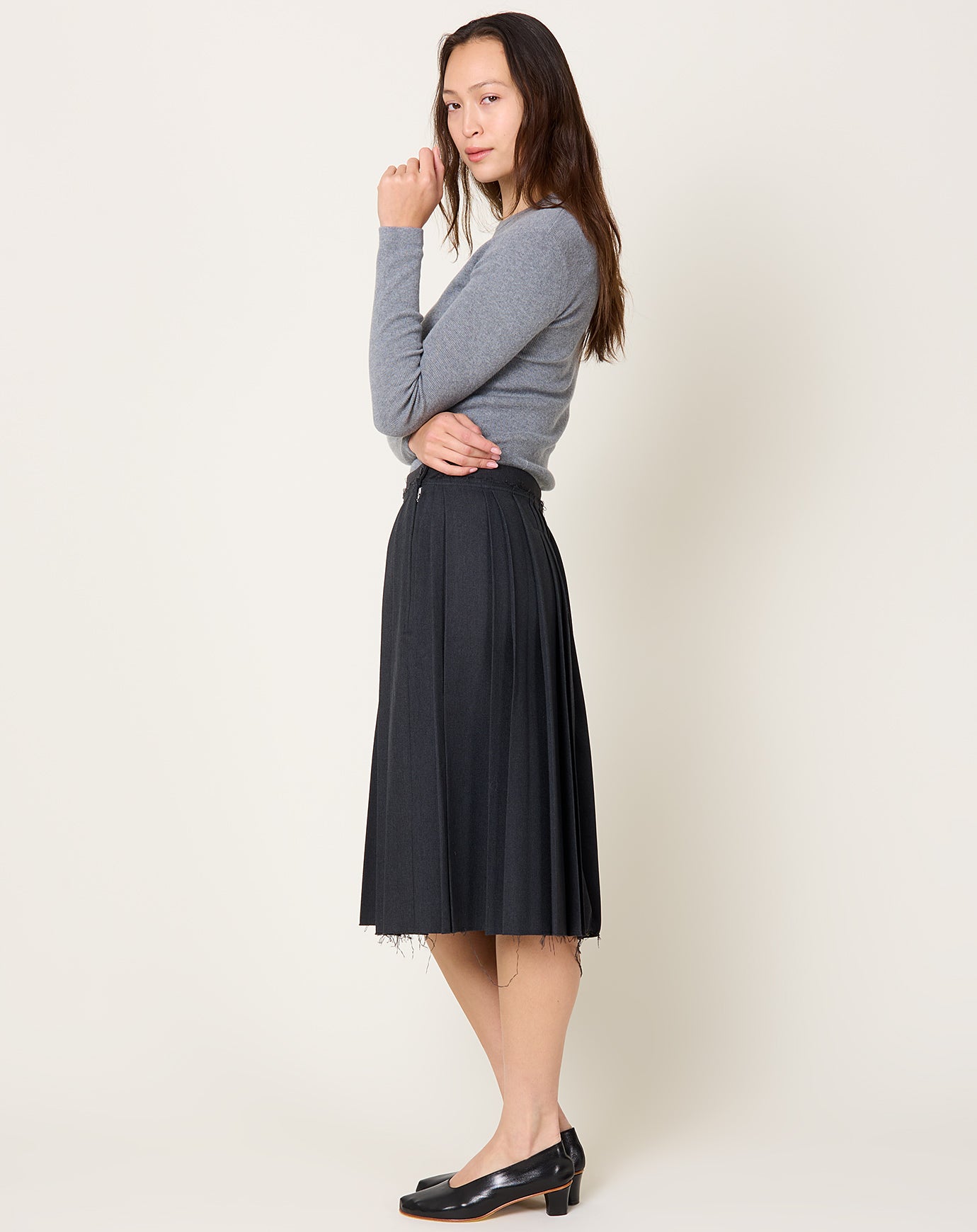 Camiel Fortgens Pleat Skirt in Grey