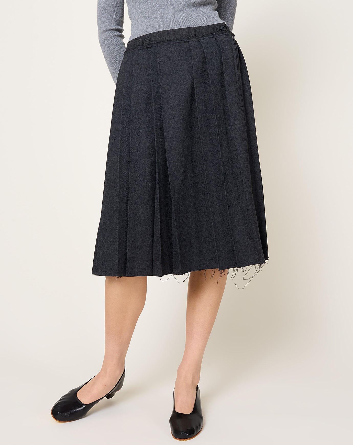 Camiel Fortgens Pleat Skirt in Grey
