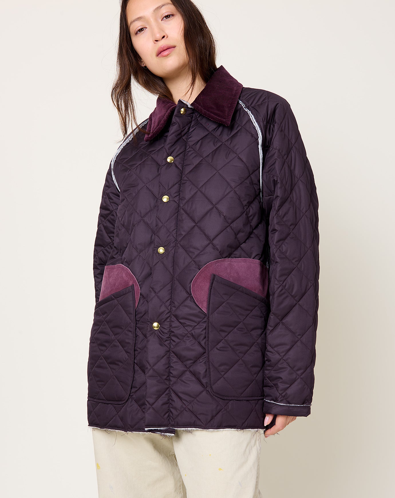 Camiel Fortgens Quilted Coach Jacket in Purple