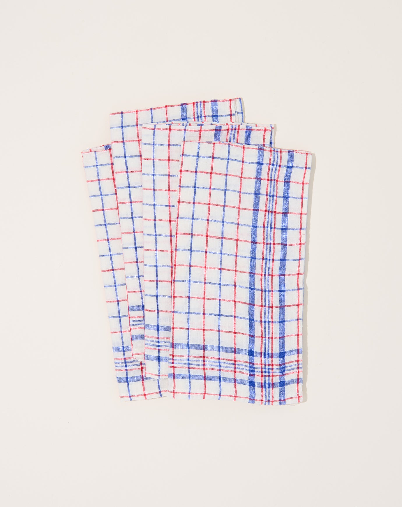 Caravan Bistro Check Napkins in Blue  & Red, Set of Four