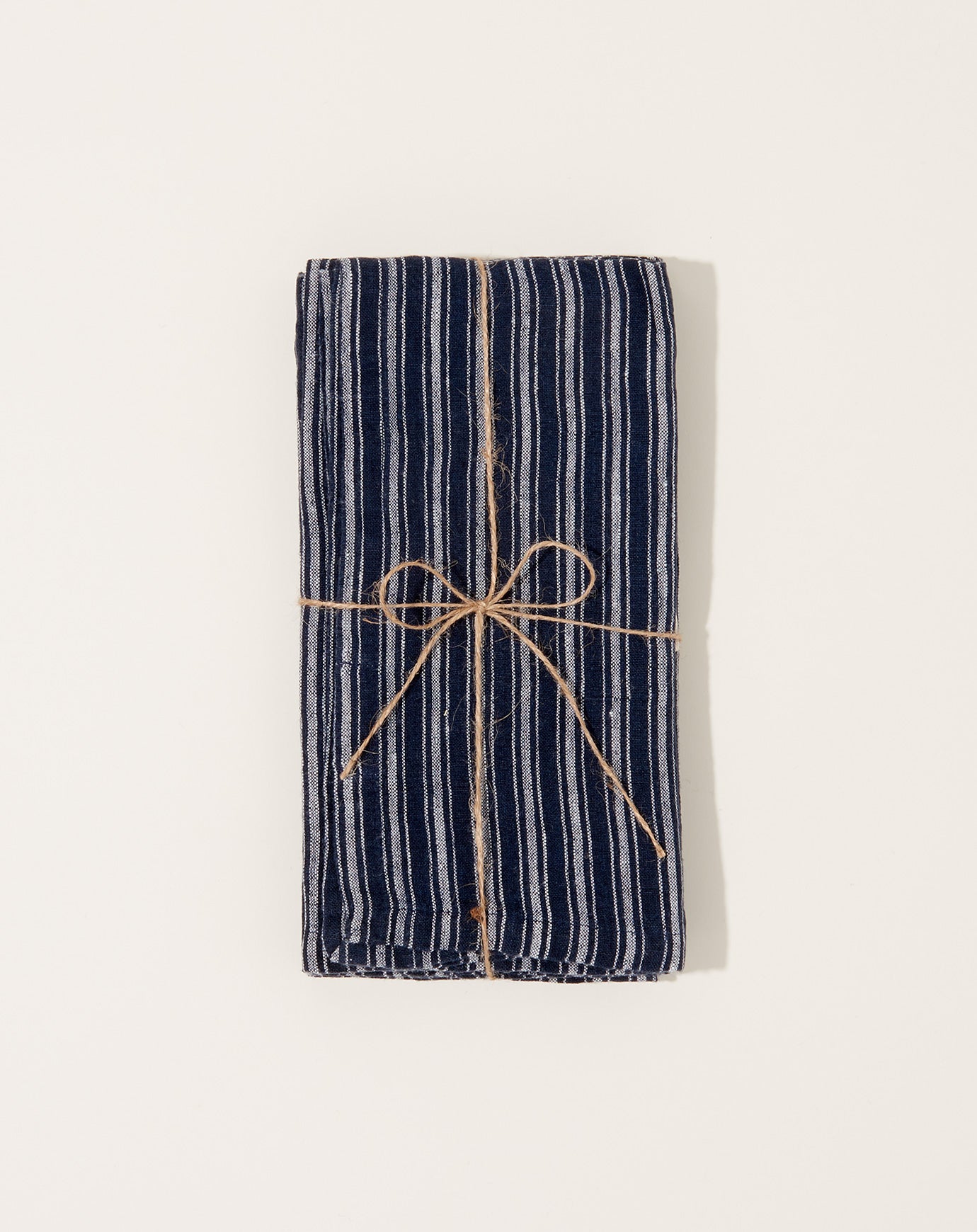 Caravan Boat Stripe Linen Napkins in Indigo and White, Set of 4