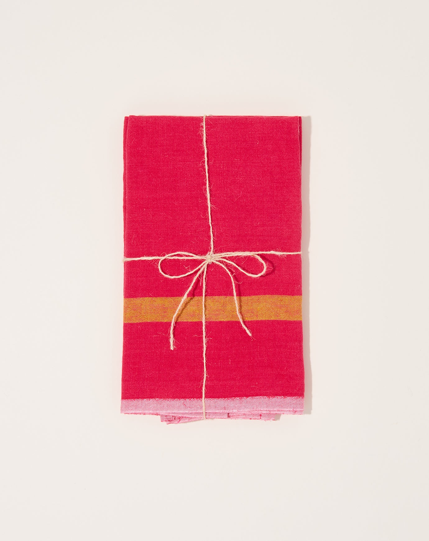 Caravan Laundered Linen Towels in Pink, Set of 2