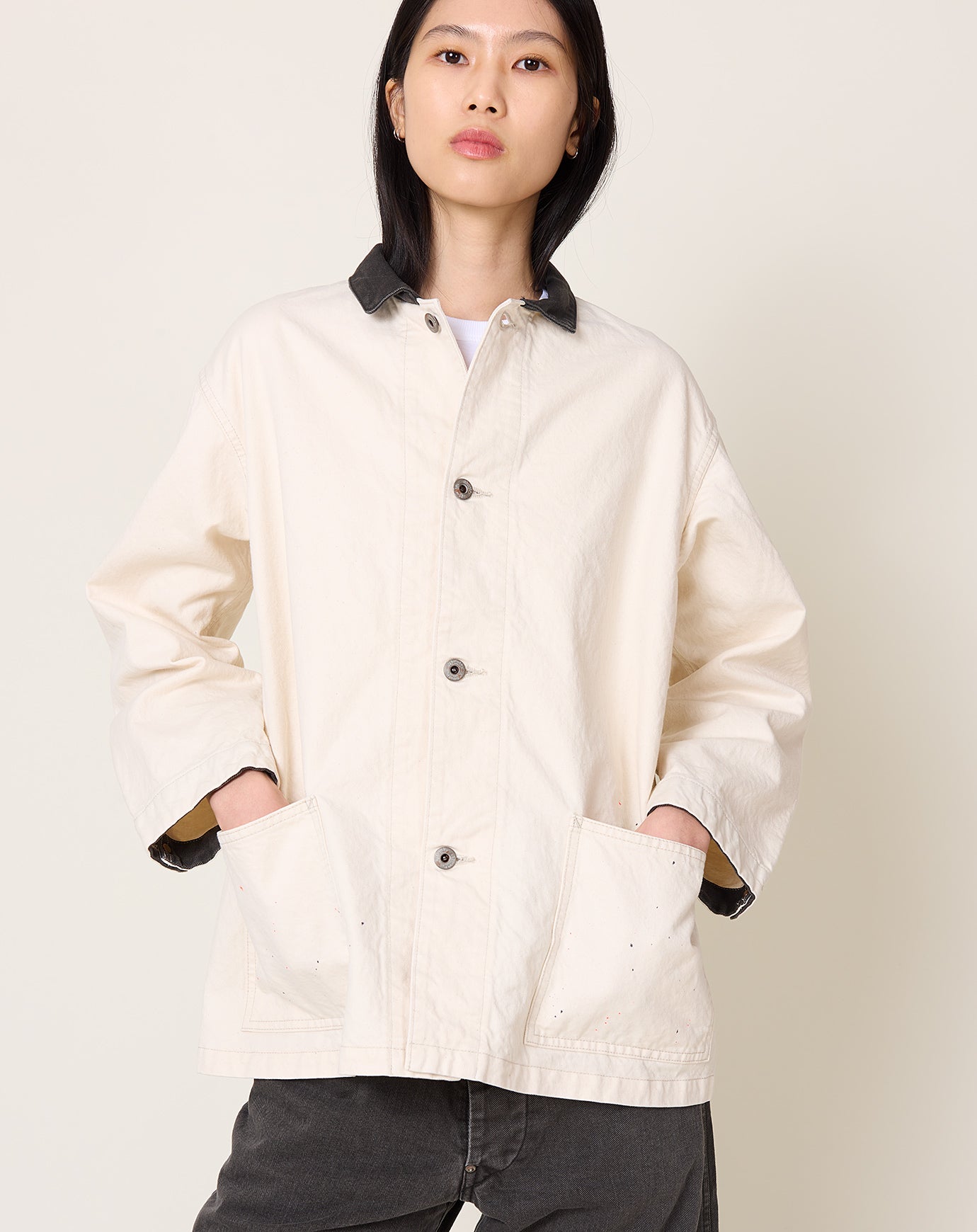 Chimala Ivory Twill Engineer Jacket in Splatter