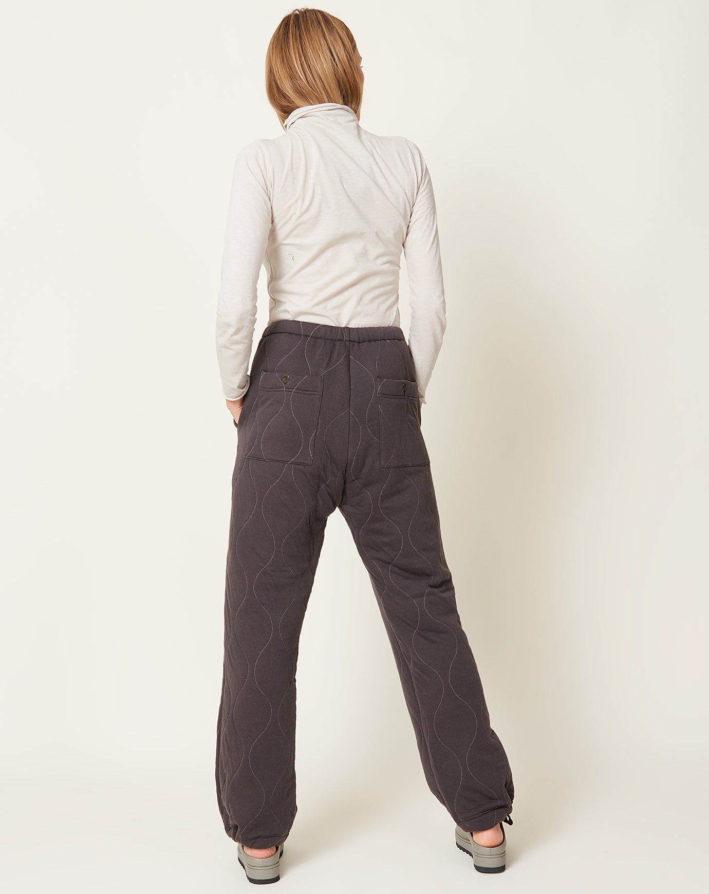 Chimala Quilted Drawstring Pants in Charcoal