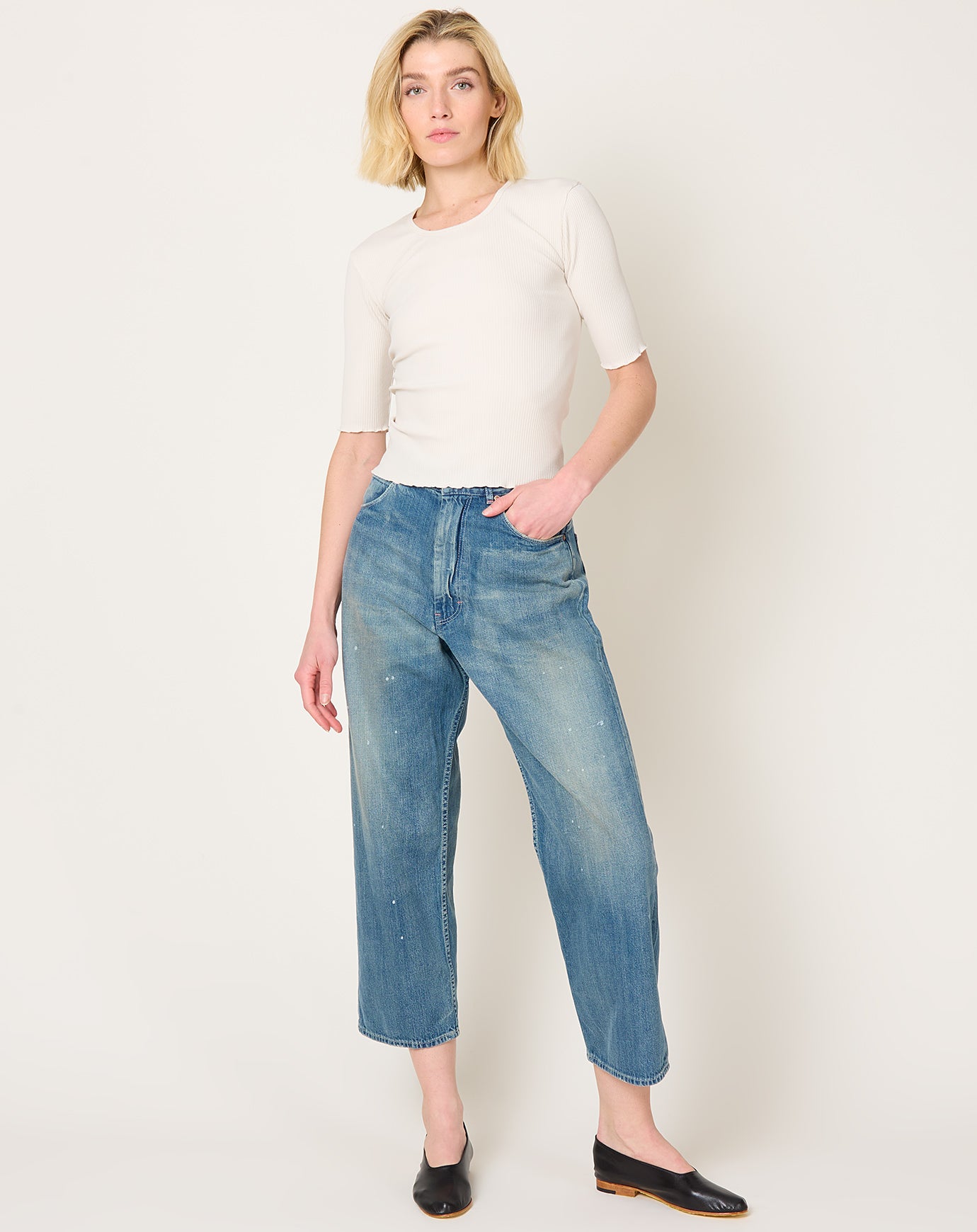 Chimala Selvedge Denim Ranch Pants in Work Light Blue