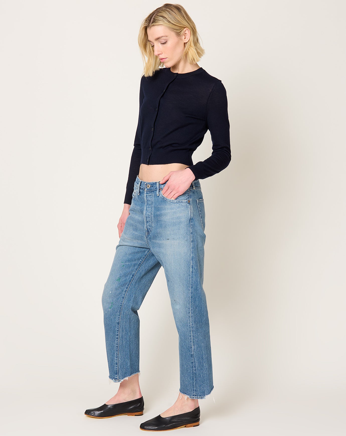 Chimala Selvedge Denim Wide Taper Cut in Vintage Light