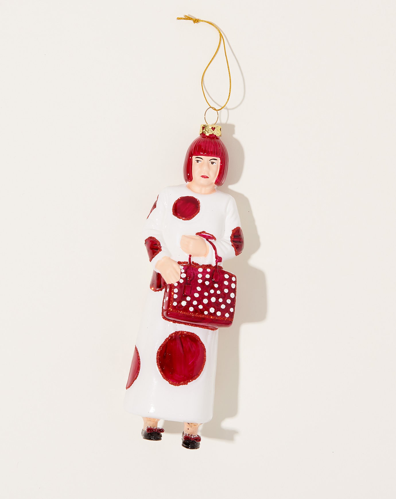 Cody Foster Yayoi Kusama Ornament in White and Red