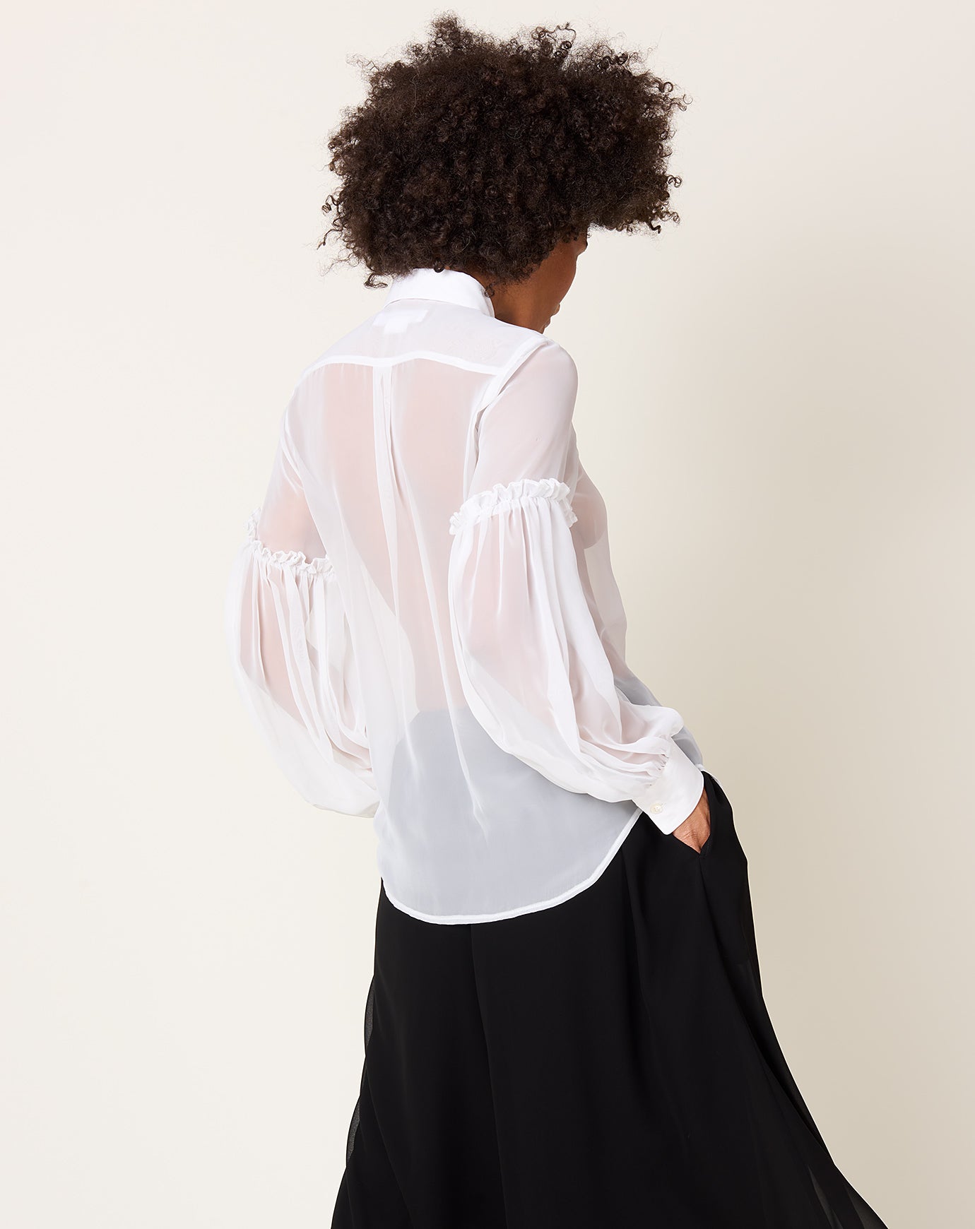 Comme des Garçons Comme des Garçons  Chiffon Blouse in Off White