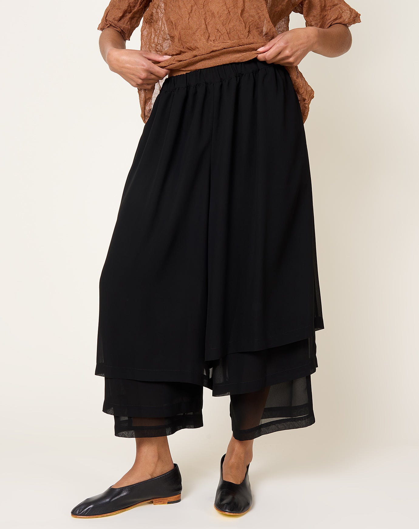Comme des Garçons Comme des Garçons Chiffon Layer Pants in Black