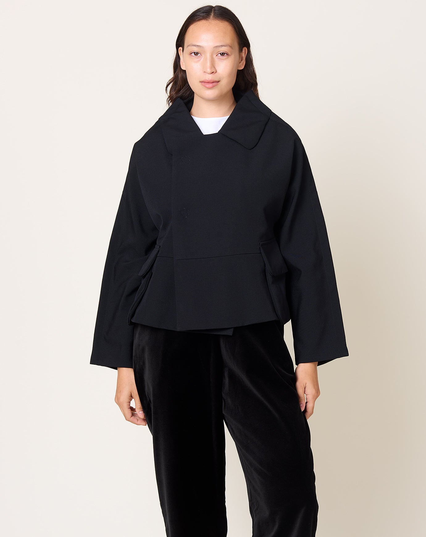 Comme des Garçons Comme des Garçons Wool Gabardine Jacket in Black