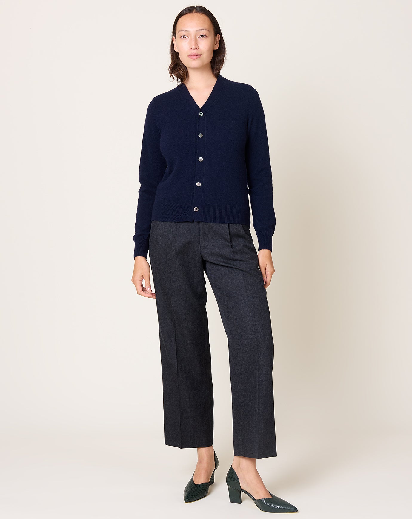 Comme des Garçons Comme des Garçons Cashmere V-neck Cardigan in Navy