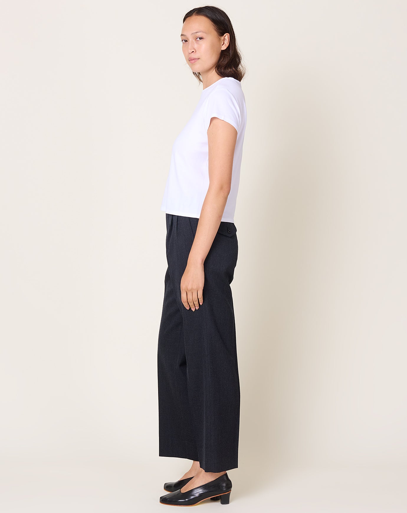 Comme des Garçons Comme des Garçons Pleat Front Wool Pant in Charcoal Grey