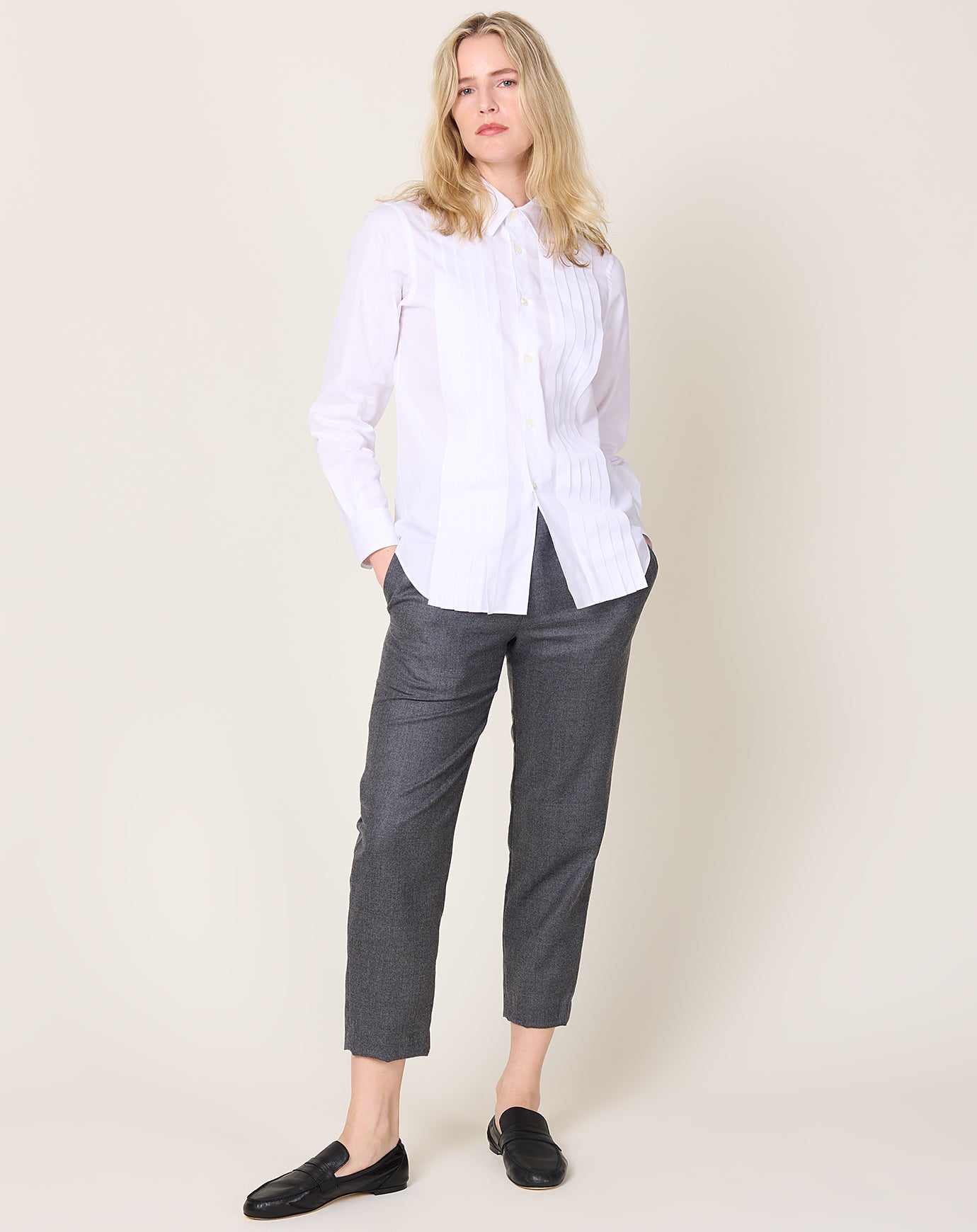Comme des Garçons Comme des Garçons Wool Saxony Slim Pant in Medium Grey