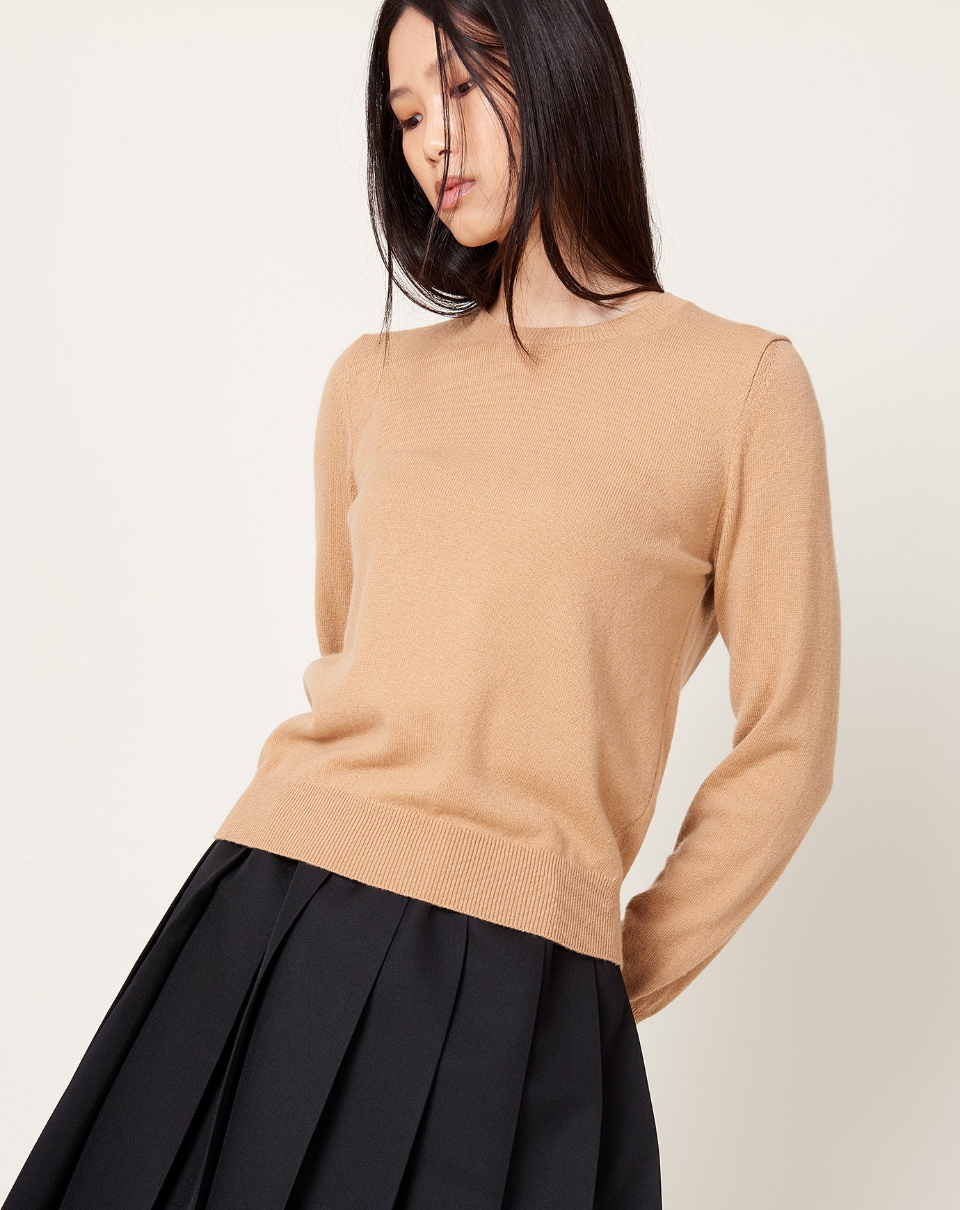 Comme des Garçons Comme des Garçons Cashmere Jersey Crewneck in Camel