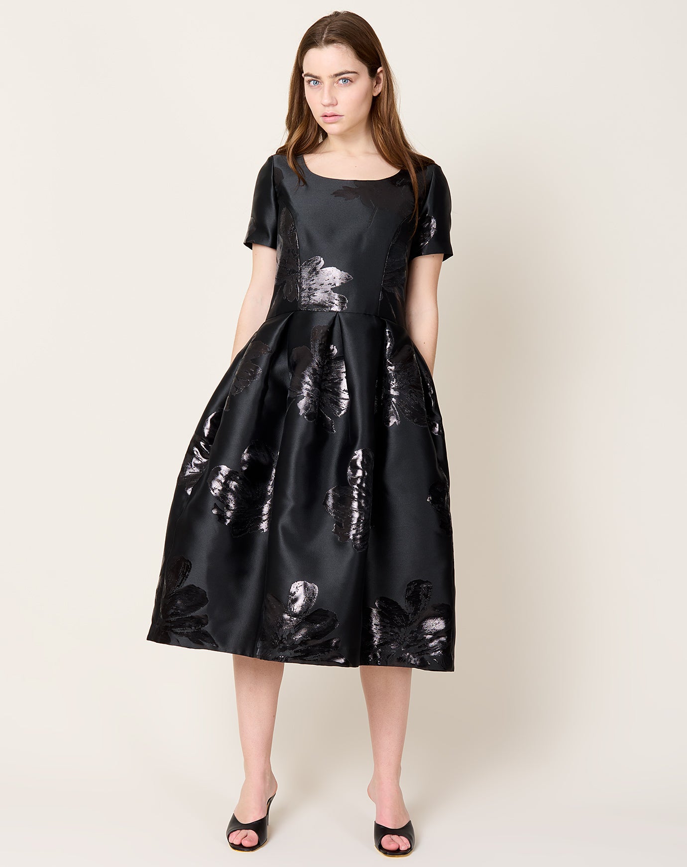 Comme des Garçons Comme des Garçons Floral Jacquard Dress in Black