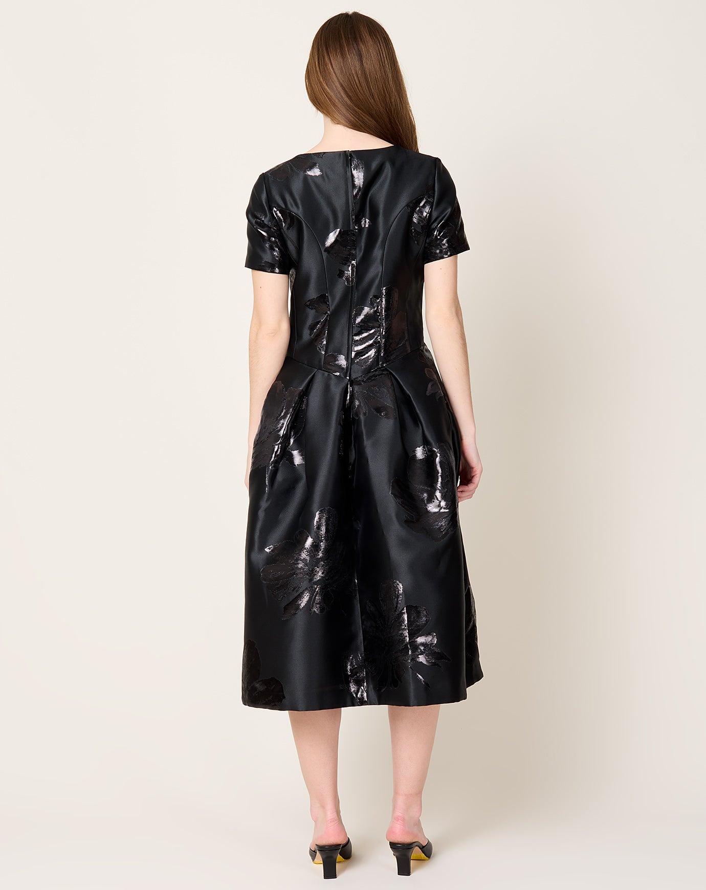 Comme des Garçons Comme des Garçons Floral Jacquard Dress in Black